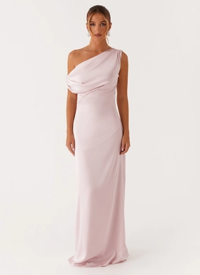 Heart Of Glass Satin Maxi Dress - Pink Relaxed Style Stylish Cut