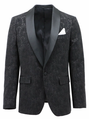 No Wrinkle All Season Compatibility Henry Black Paisley Dinner Jacket