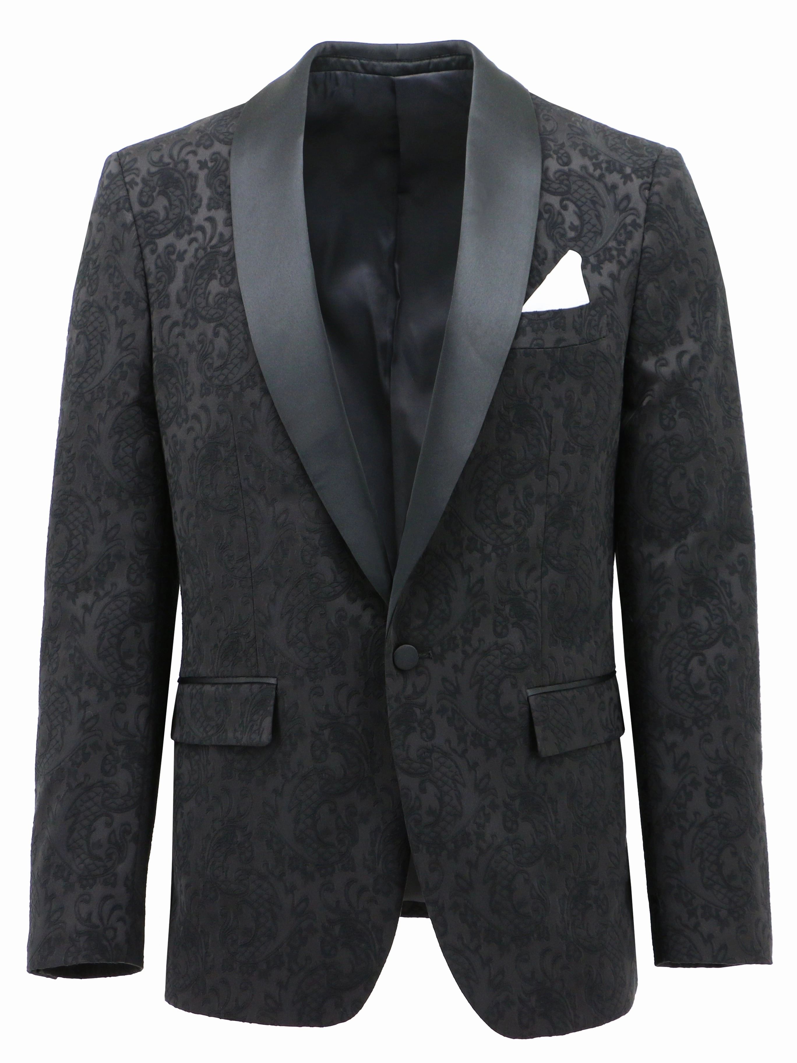 No Wrinkle All Season Compatibility Henry Black Paisley Dinner Jacket