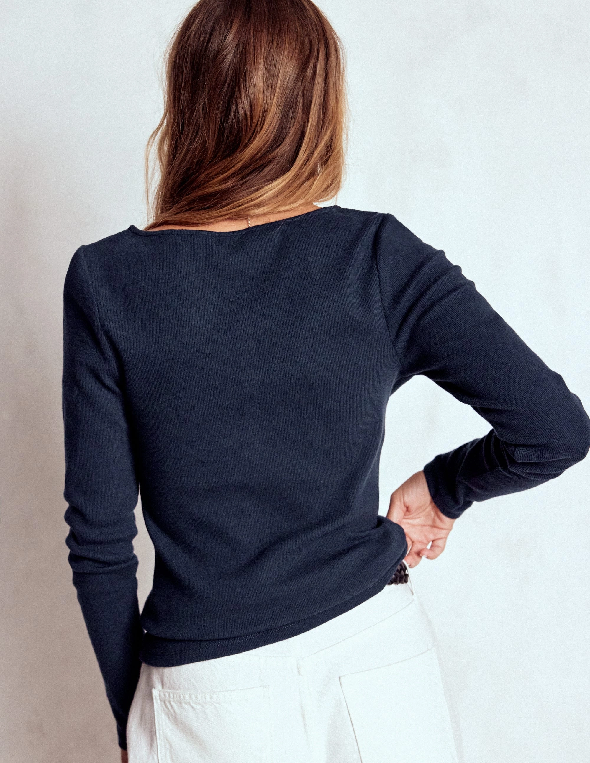 Rib Henley-Navy DurableReinforcement Odor Neutralizing Technology