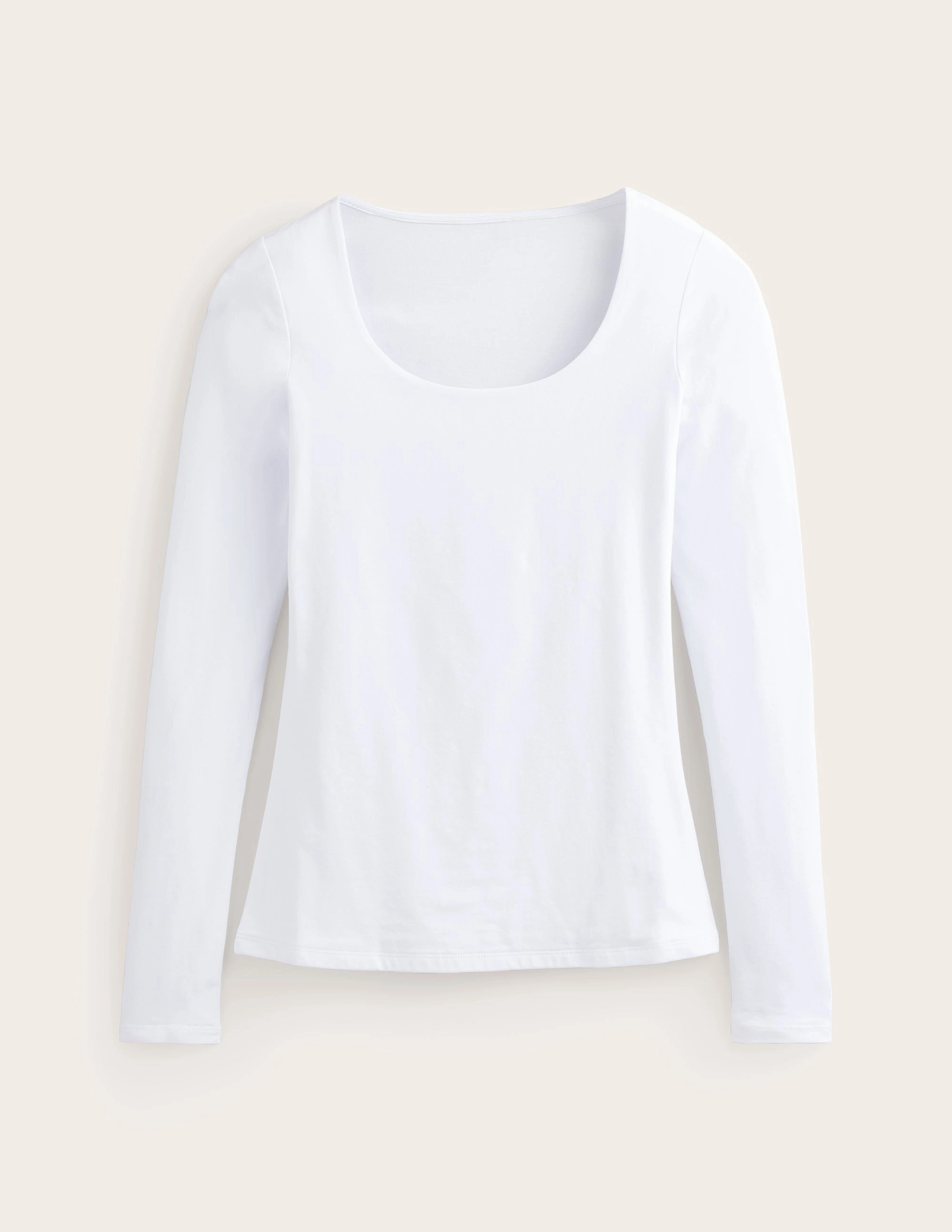 AthleticInspired Warm Layer Double Layer Scoop Long Sleeve-White