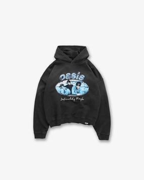 Represent X Oasis Maine Road Hoodie - Washed Black horseback riding outfit Cozy Performance Fit