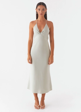 High Note Midi Dress - Sage Earth Colors Vibrant Style