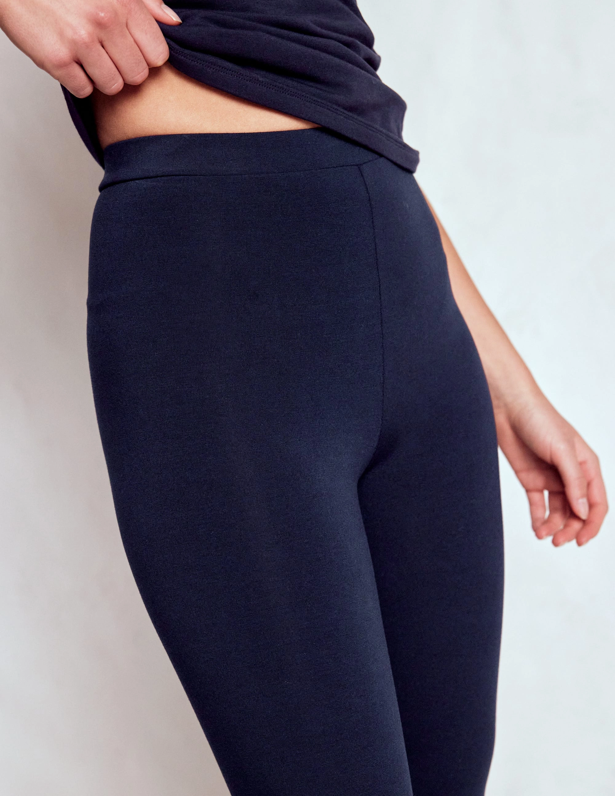 High Rise Jersey Leggings-Navy Stretch Ready