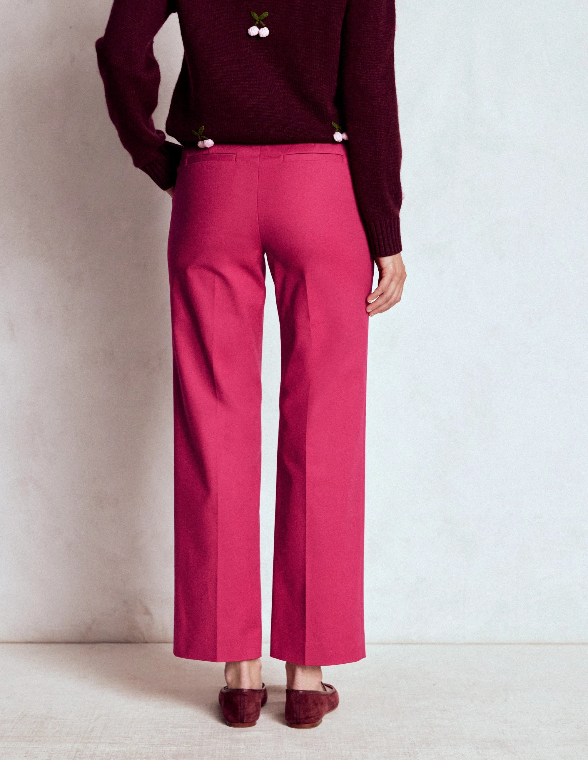 Canonbury 7/8 Trousers-Bright Cherry Stretchable Fit Stretch Support Fit