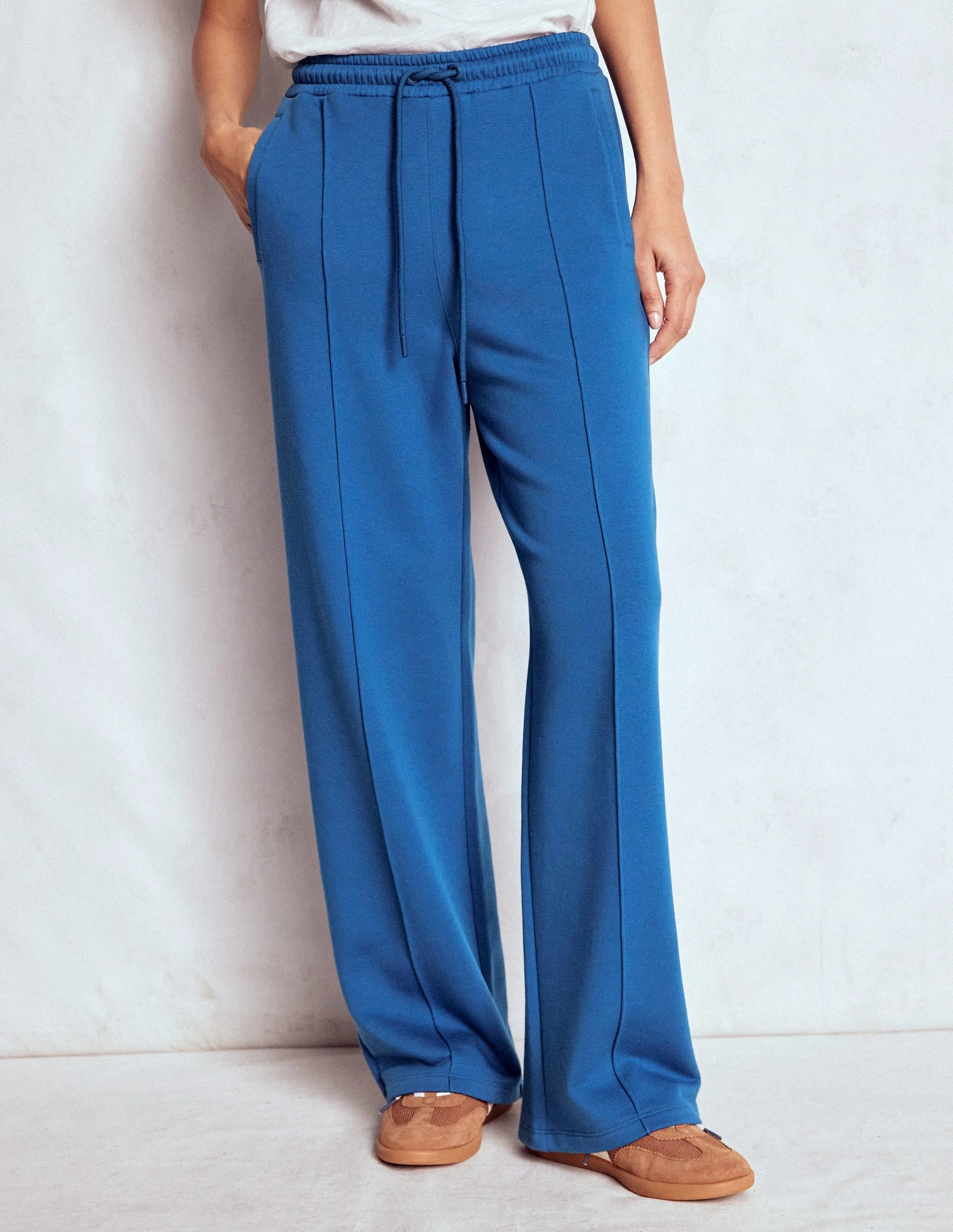 Wide Leg Joggers-Tourmaline Blue Casual Comfort Full Comfort
