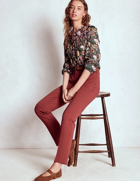 Street Comfort Highgate Ponte Trousers-Chestnut