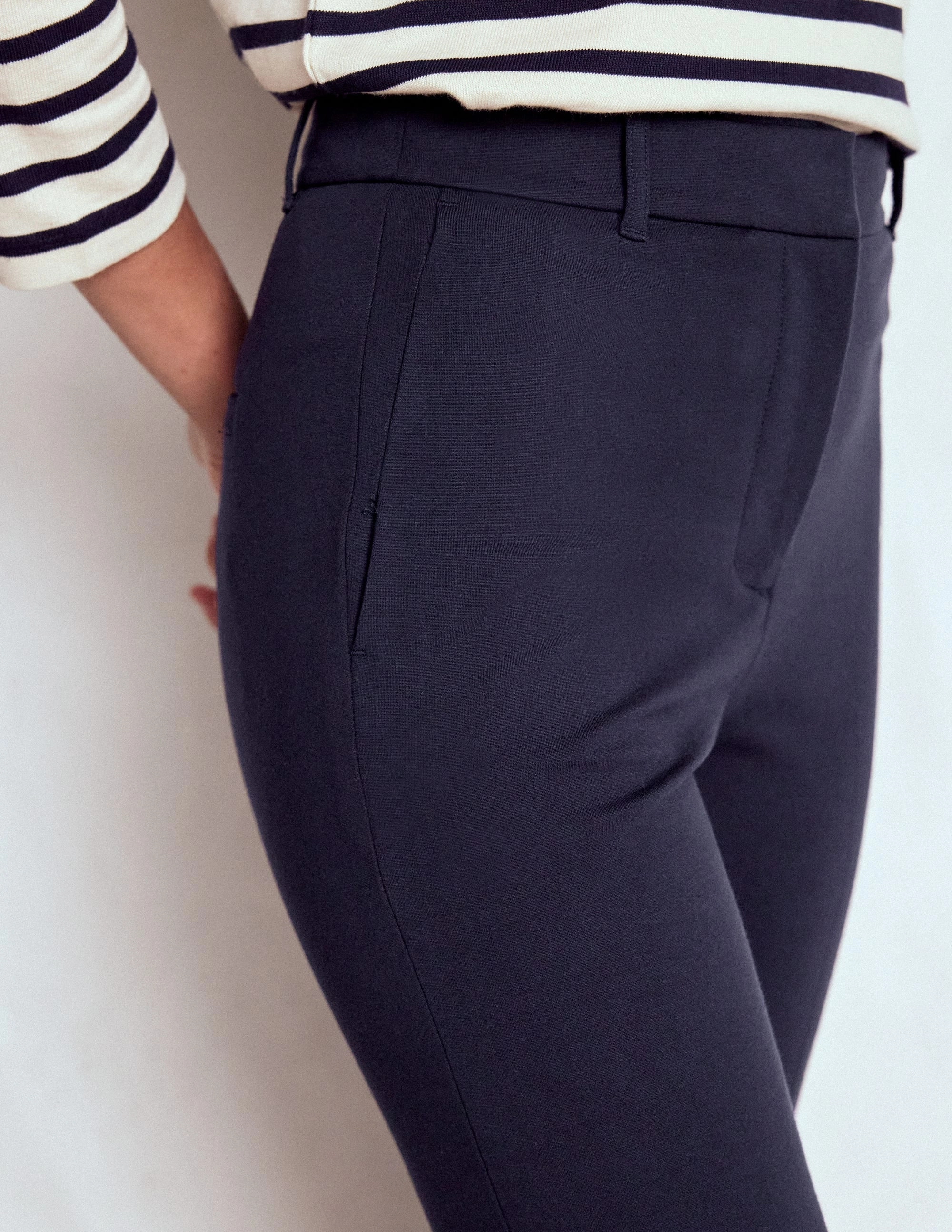Highgate Ponte Trousers-Navy Non Binding Cuffs Chilly Wear