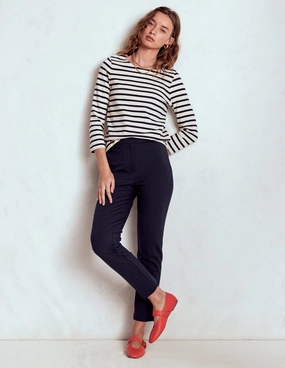 Highgate Ponte Trousers-Navy NoBuckleDesign