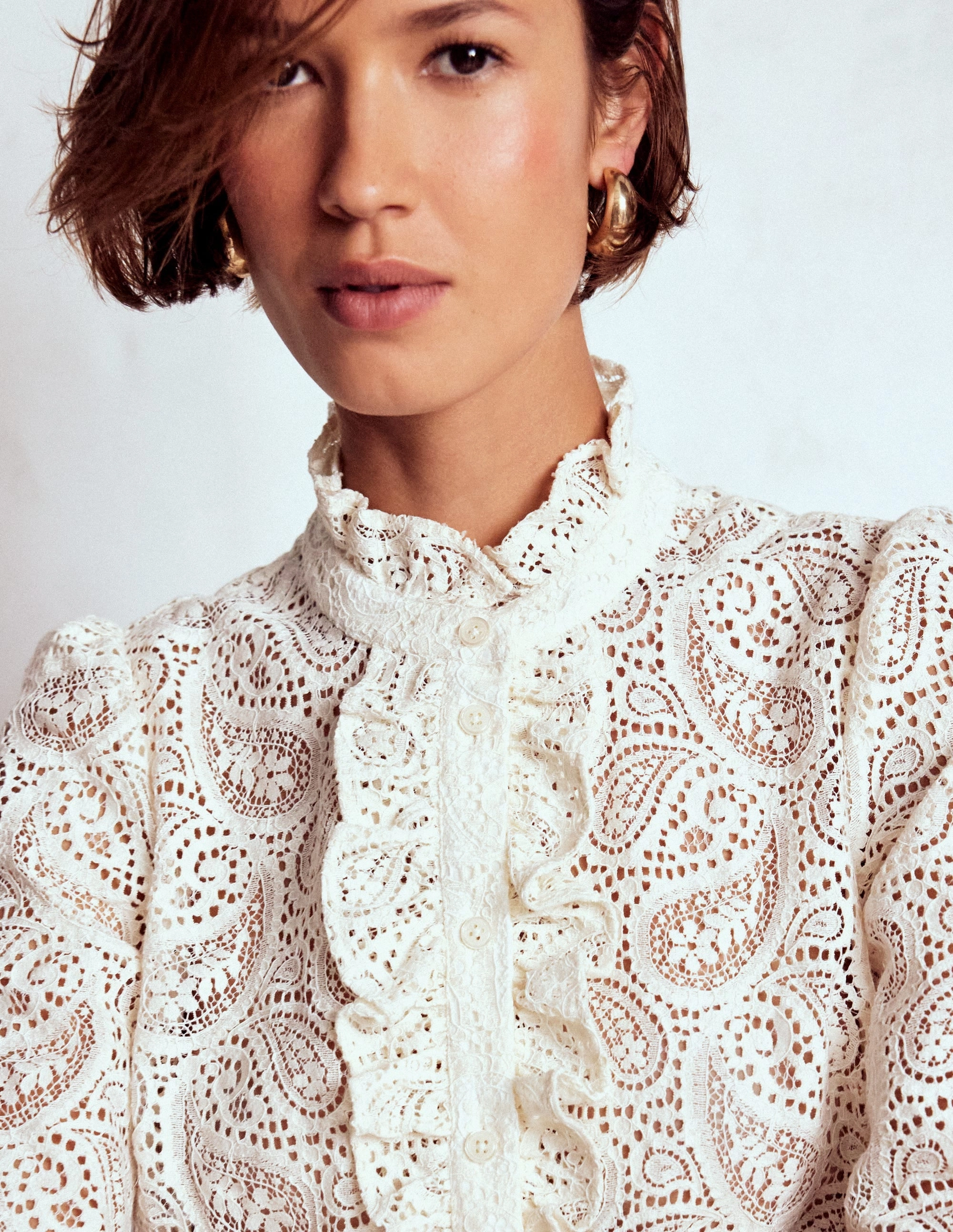 FrictionResistant Edges Sasha Lace Top-Ivory