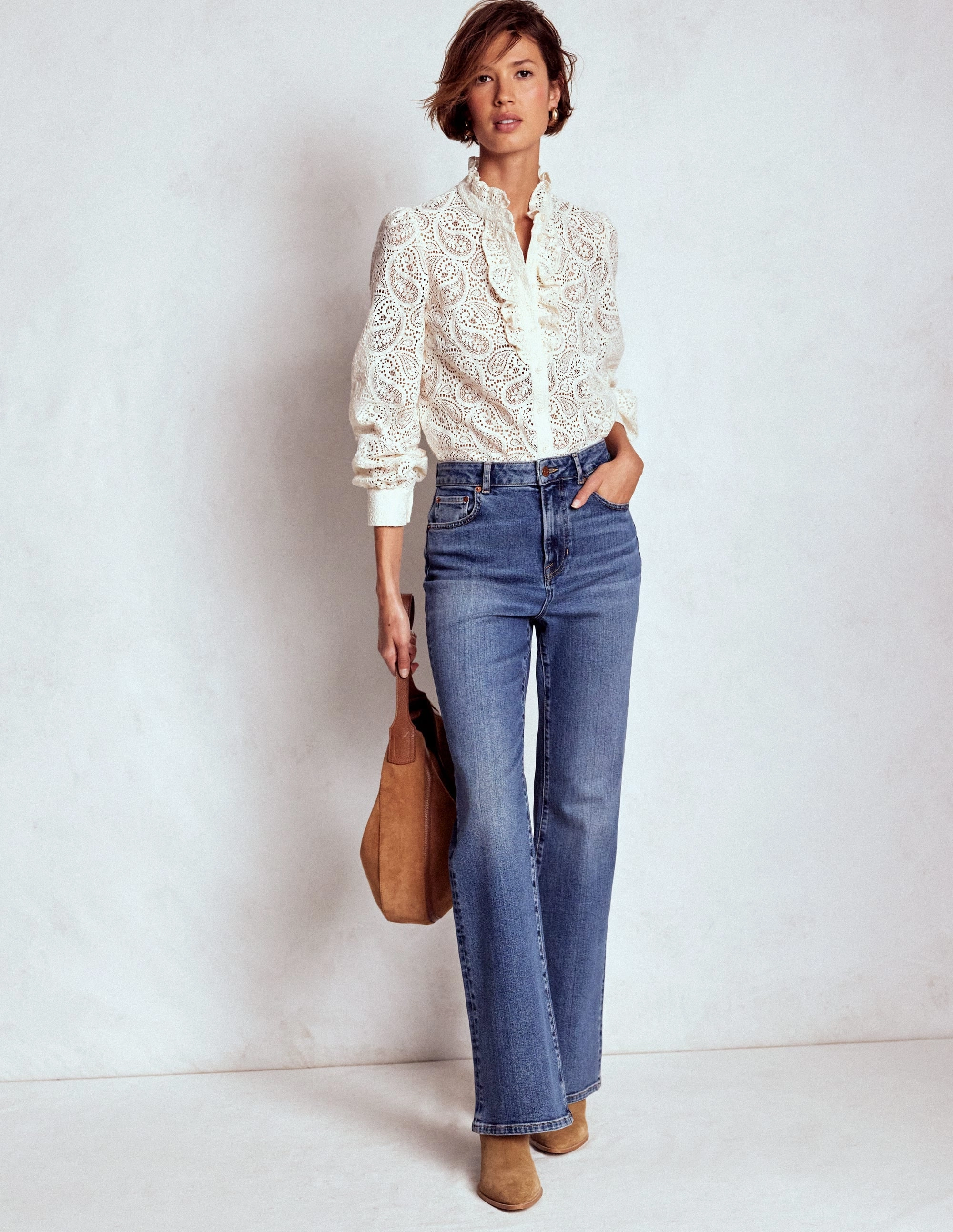 Activewear Top Sasha Lace Top-Ivory