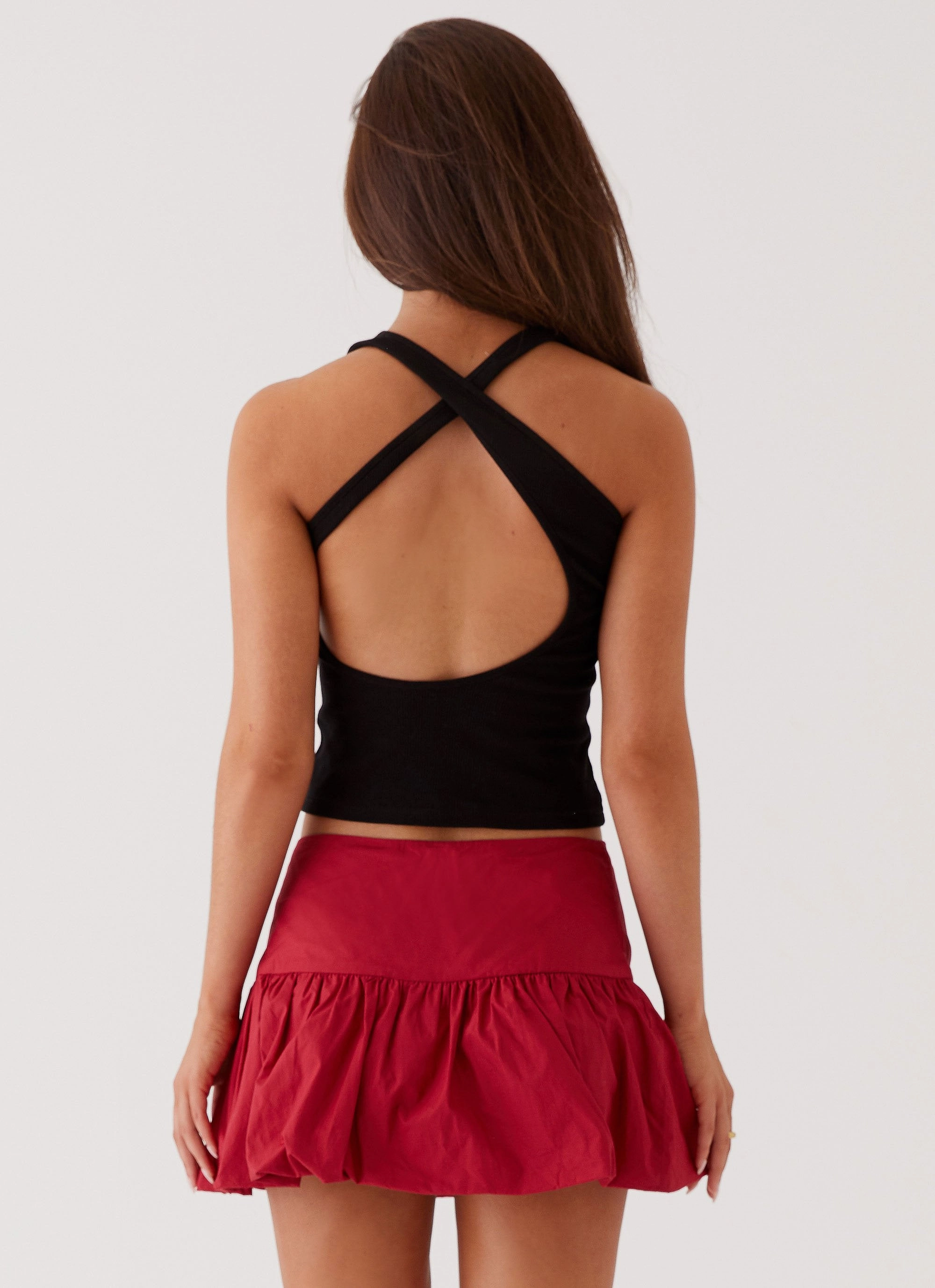 Eco Friendly Dye Performance Fashion Hotel California Low Rise Mini Skirt - Red
