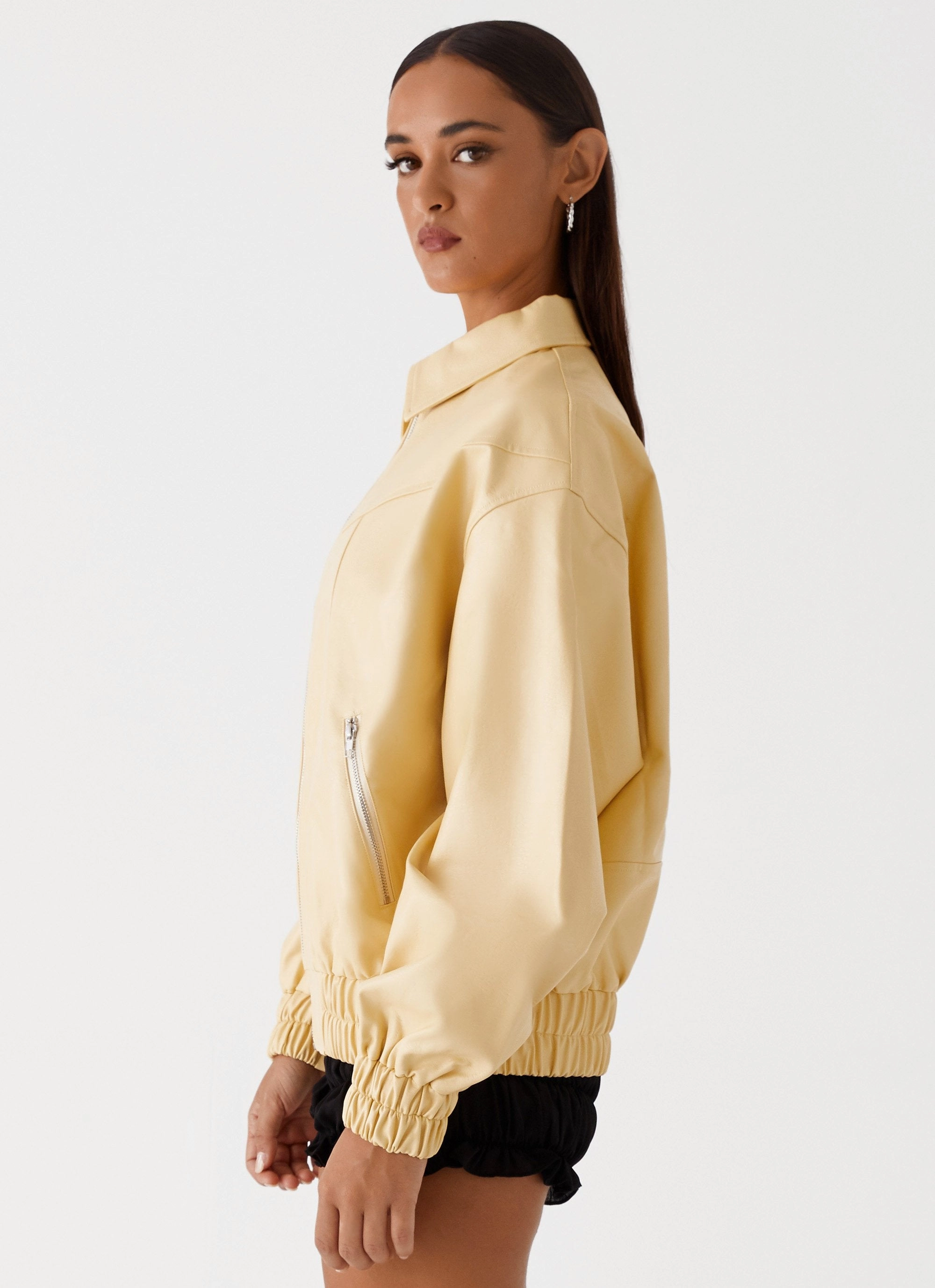 Non Irritating Tags ZipperClosure Holland Bomber Jacket - Yellow