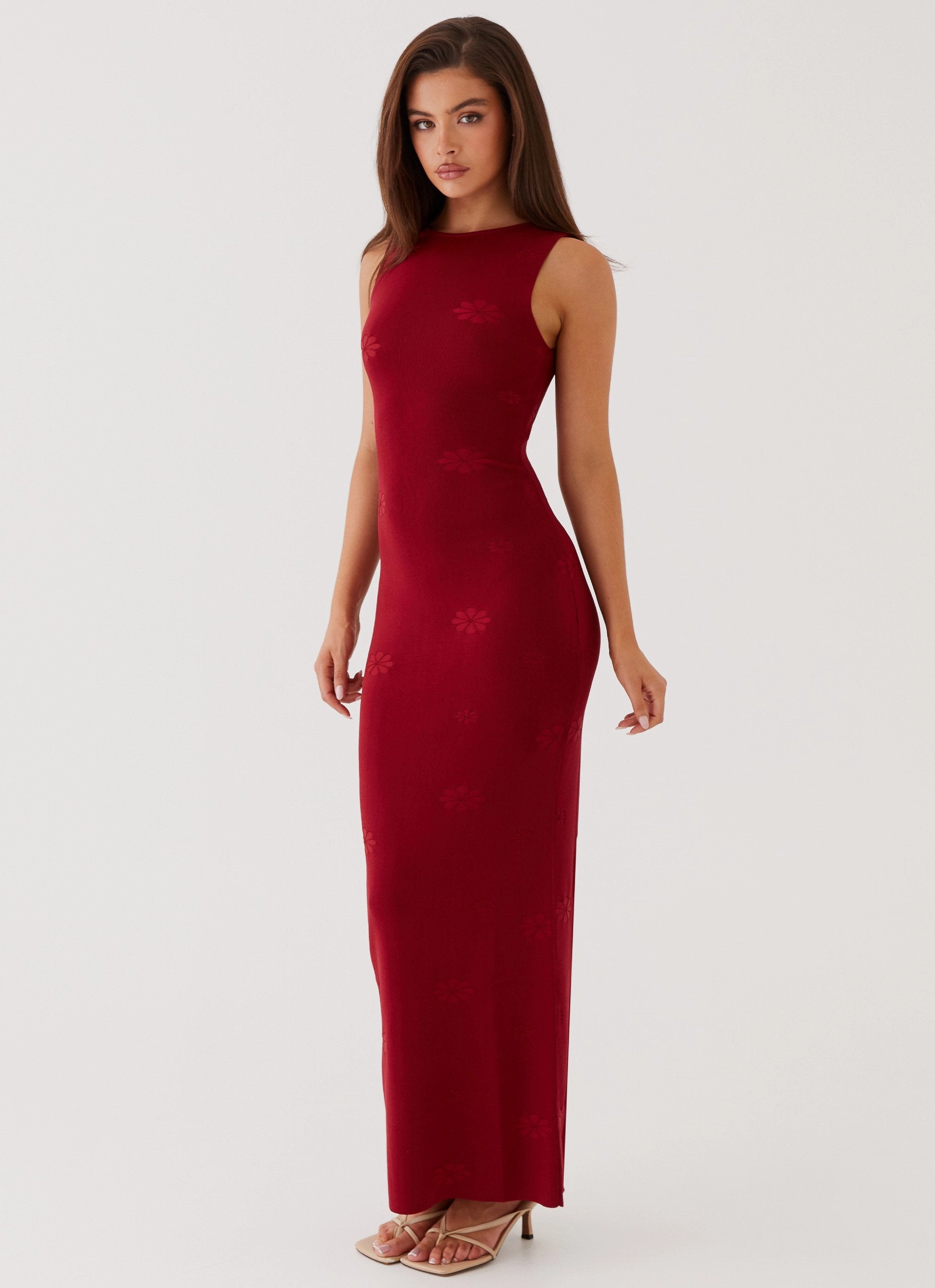 Holly Knit Maxi Dress - Red Quick Layer
