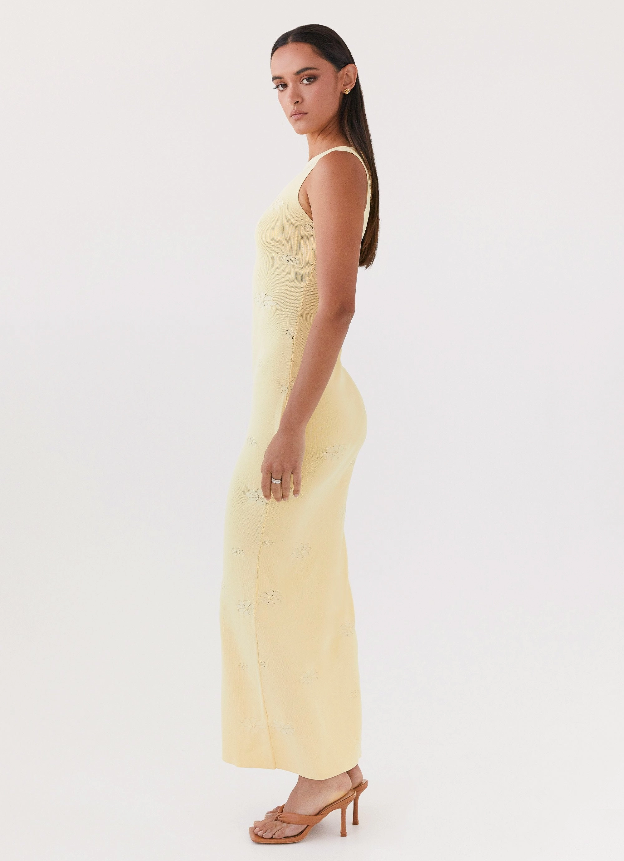 Holly Knit Maxi Dress - Yellow Comfy Fit Lightweight Wear