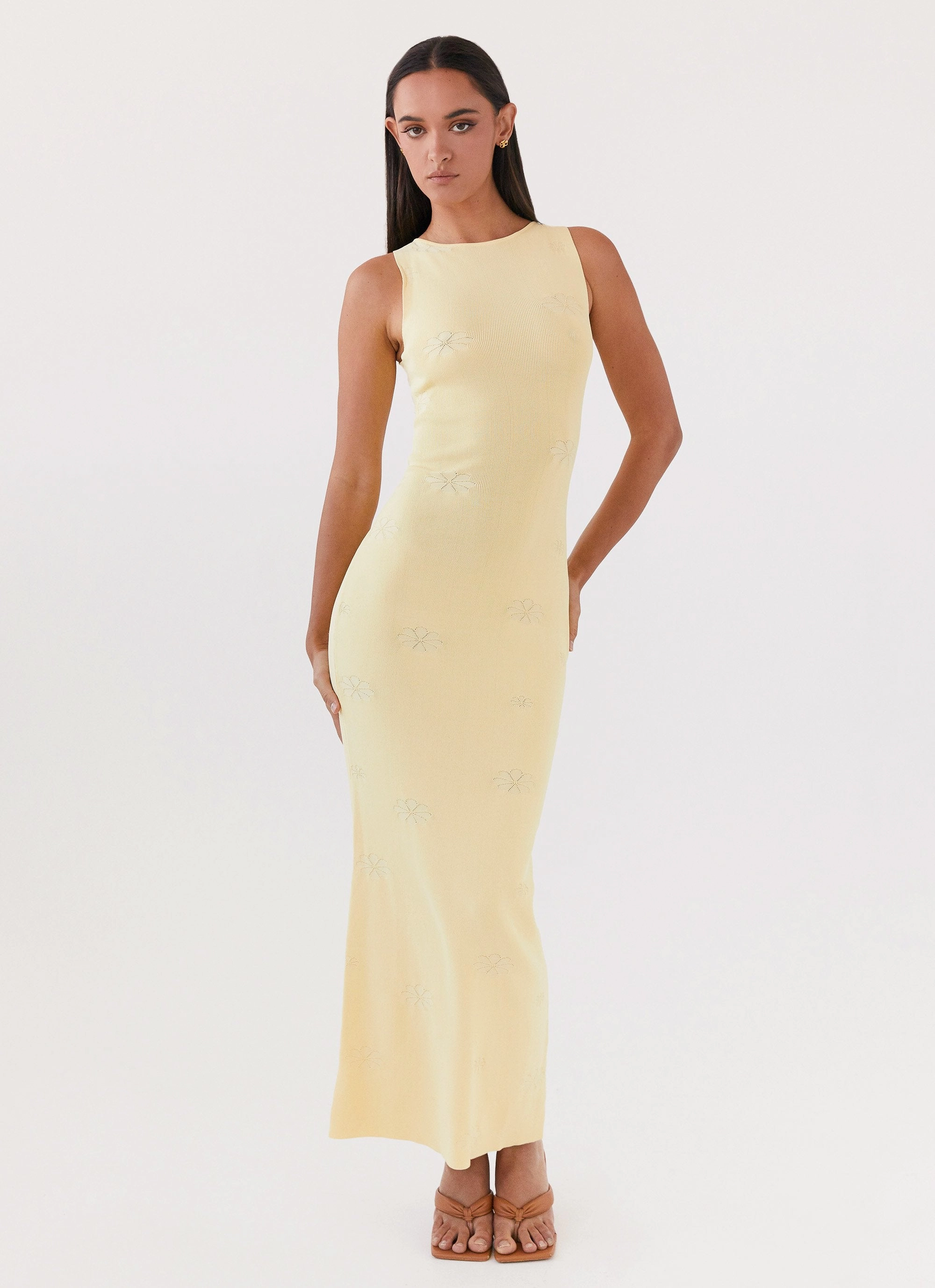 Bright bold dress Holly Knit Maxi Dress - Yellow