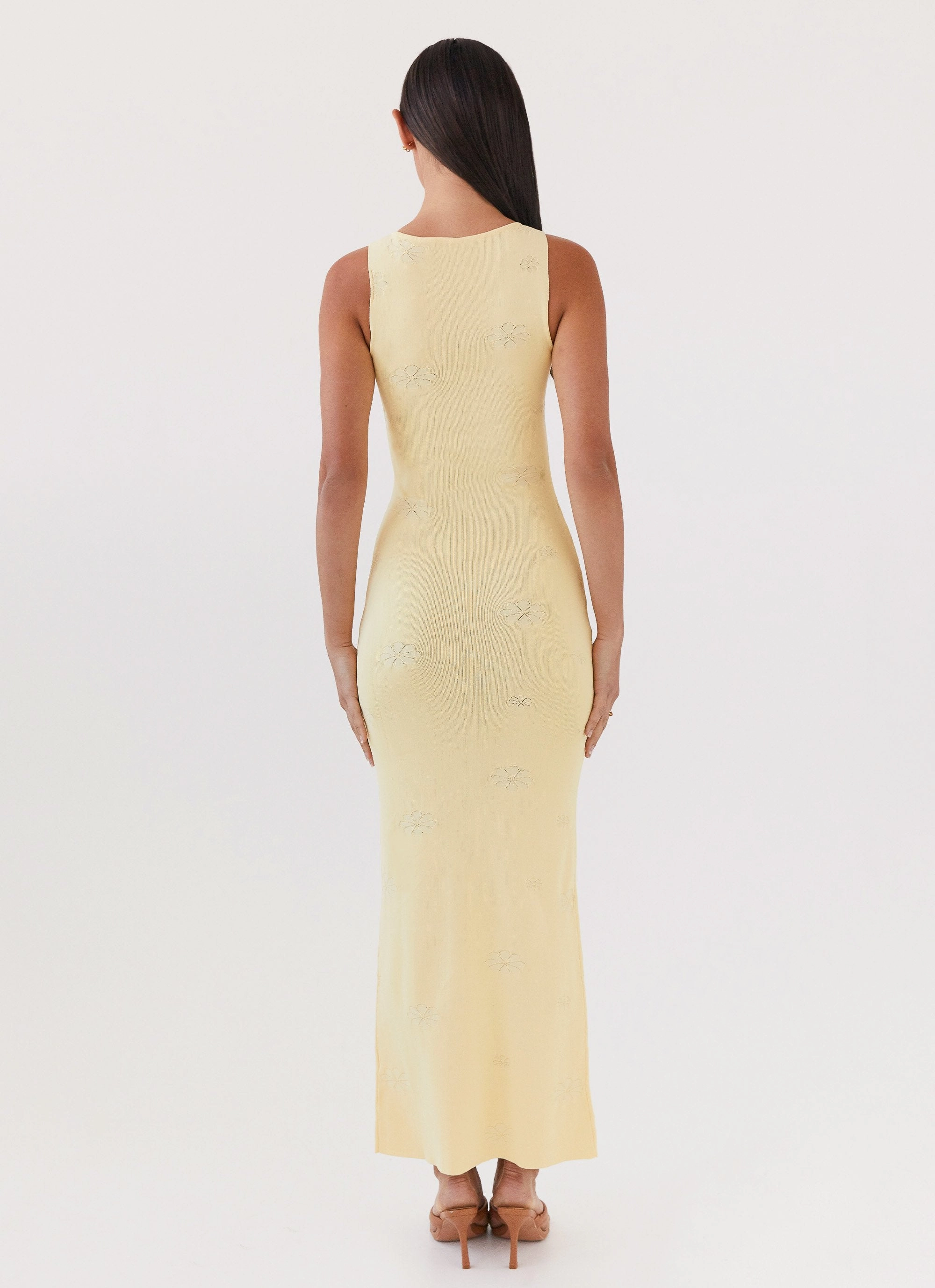 boho vibe Comfortable Touch Holly Knit Maxi Dress - Yellow