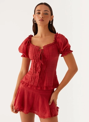 Hundred Percent Mini Skirt - Red Bold Accent Anti Static Lining