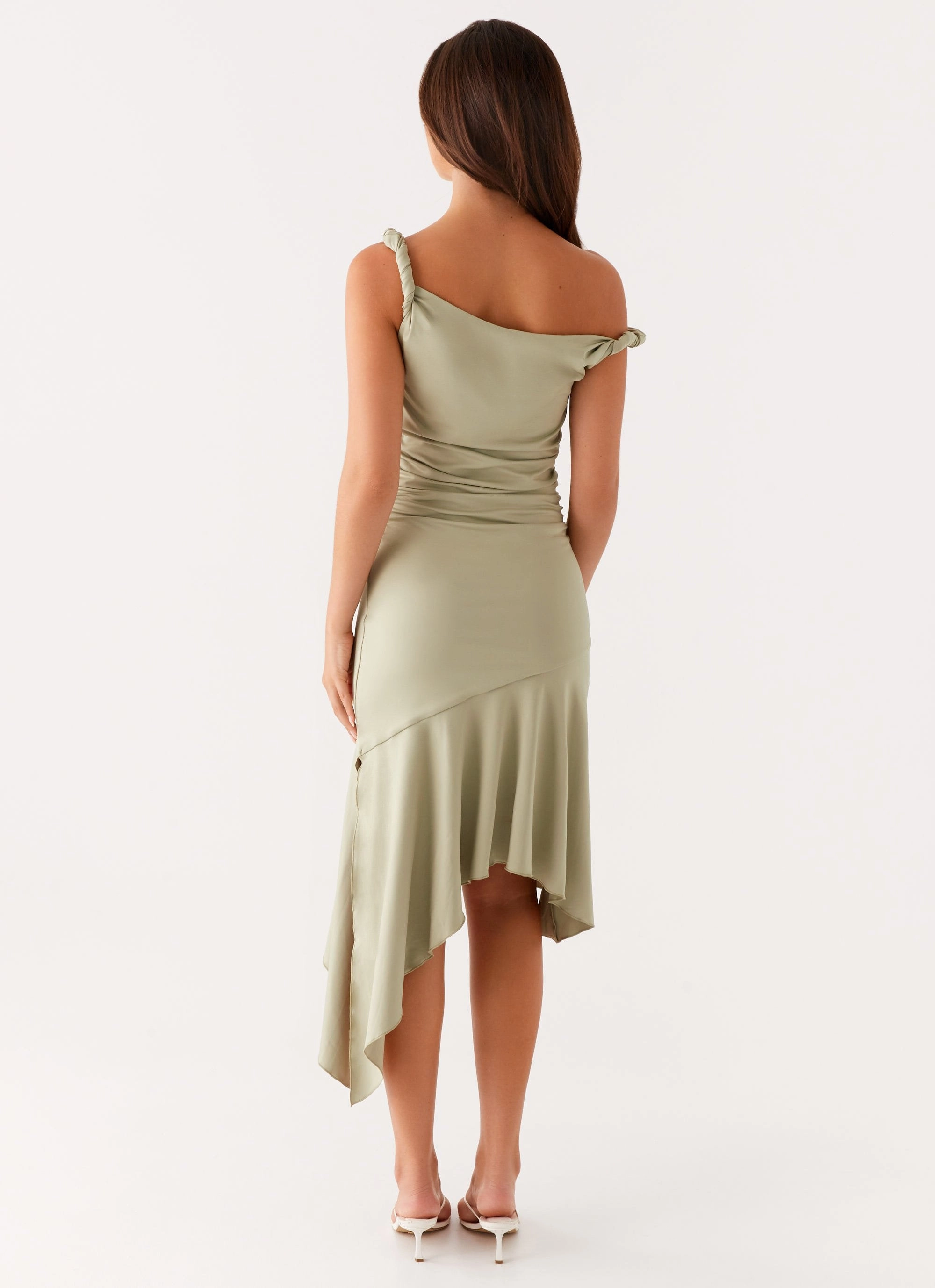 Tailored Layers Minimalist Design Huntah Midi Dress - Sage