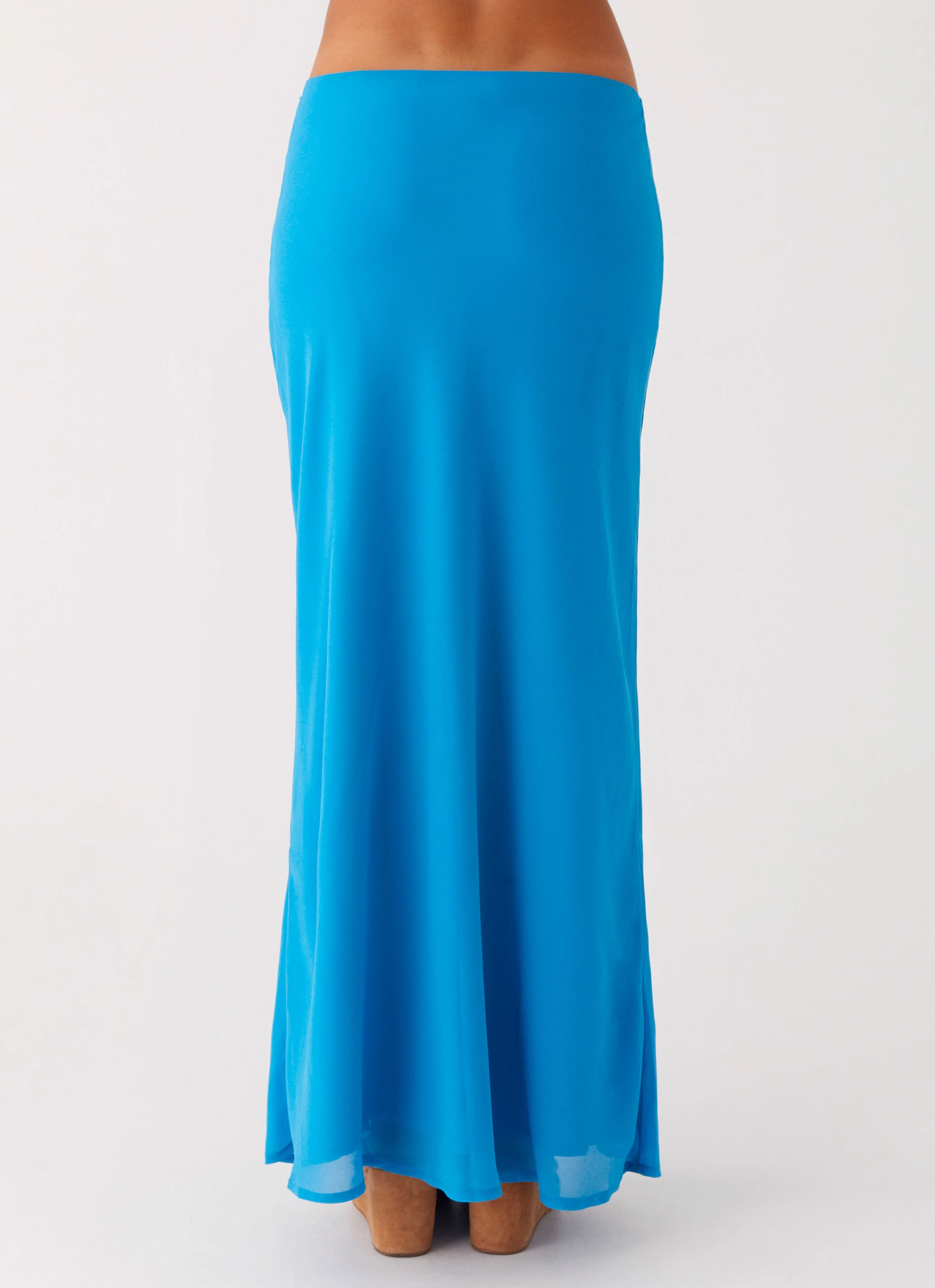 Another Life Chiffon Maxi Skirt - Turquoise Fresh Look