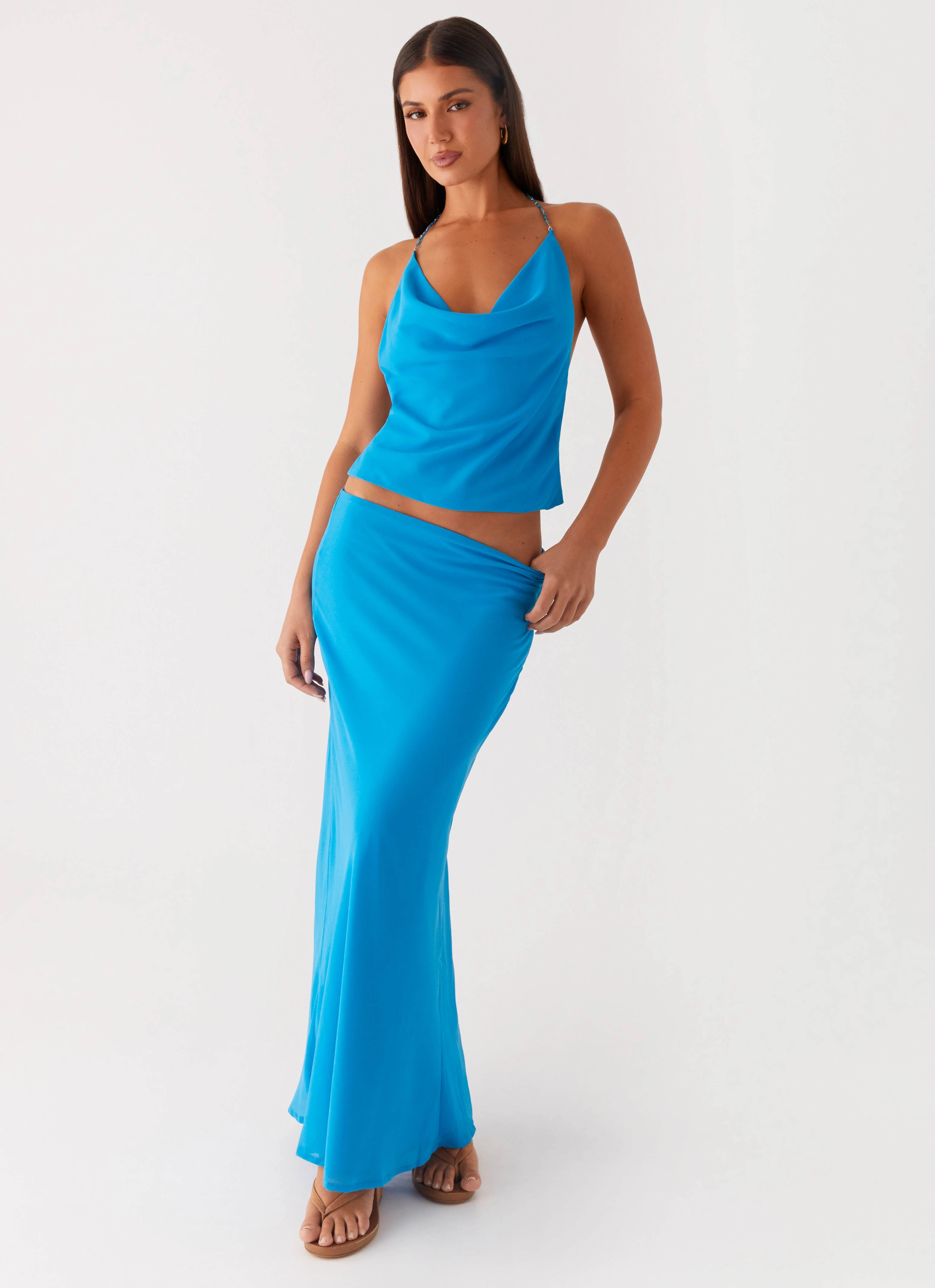 Weekend Fashion Custom made Another Life Chiffon Maxi Skirt - Turquoise