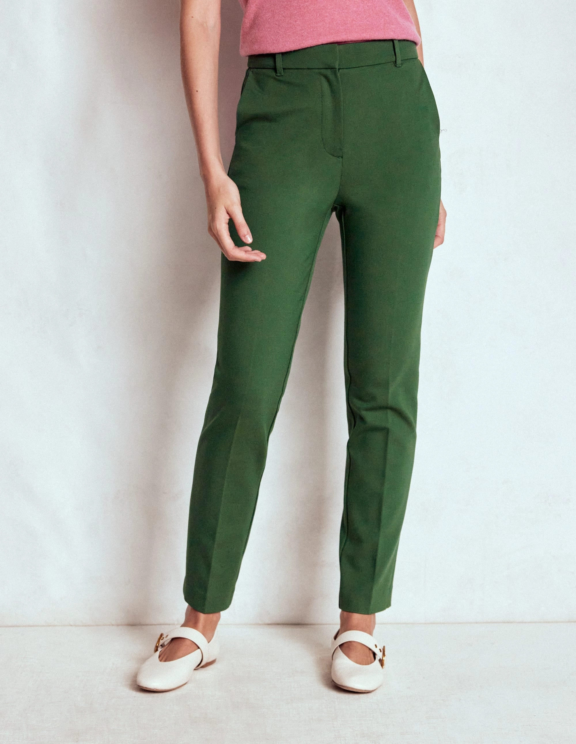 Soft and Cozy AntiSlipGrip Highgate Ponte Trousers-Hunter Green