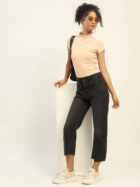 Madame Black Boyfriend Fit Cotton Denim Unisex Wear Elegant Vintage Lover
