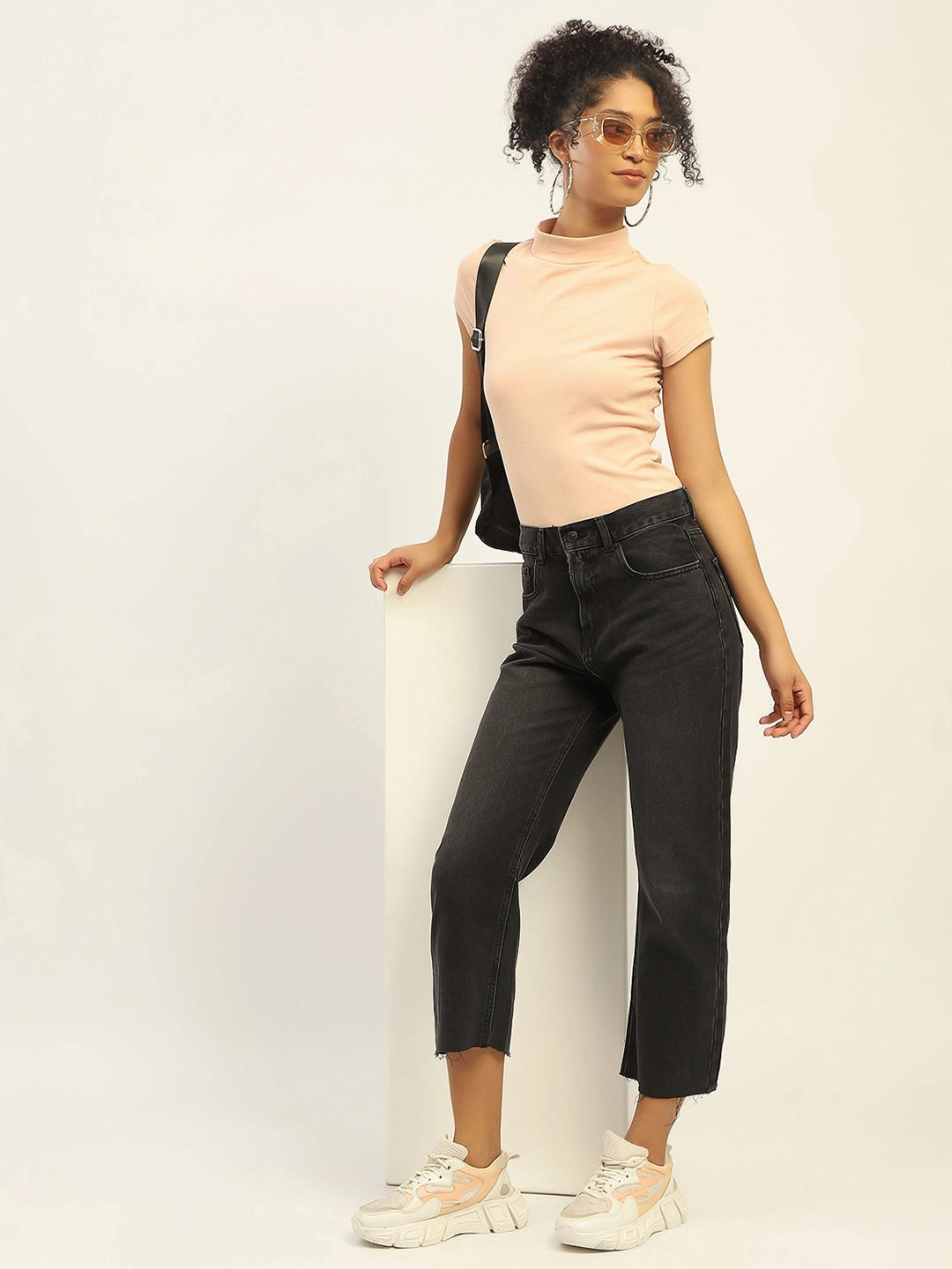 Madame Black Boyfriend Fit Cotton Denim Unisex Wear Elegant Vintage Lover