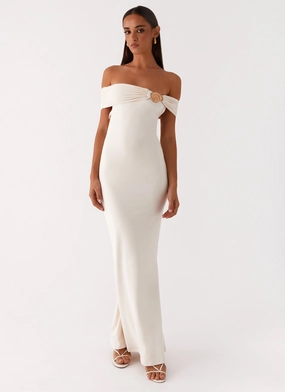 Illusion Maxi Dress - Ivory Work Flex