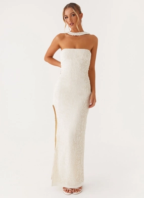 Sadie Maxi Dress - Ivory Versatile Style Street Elegance