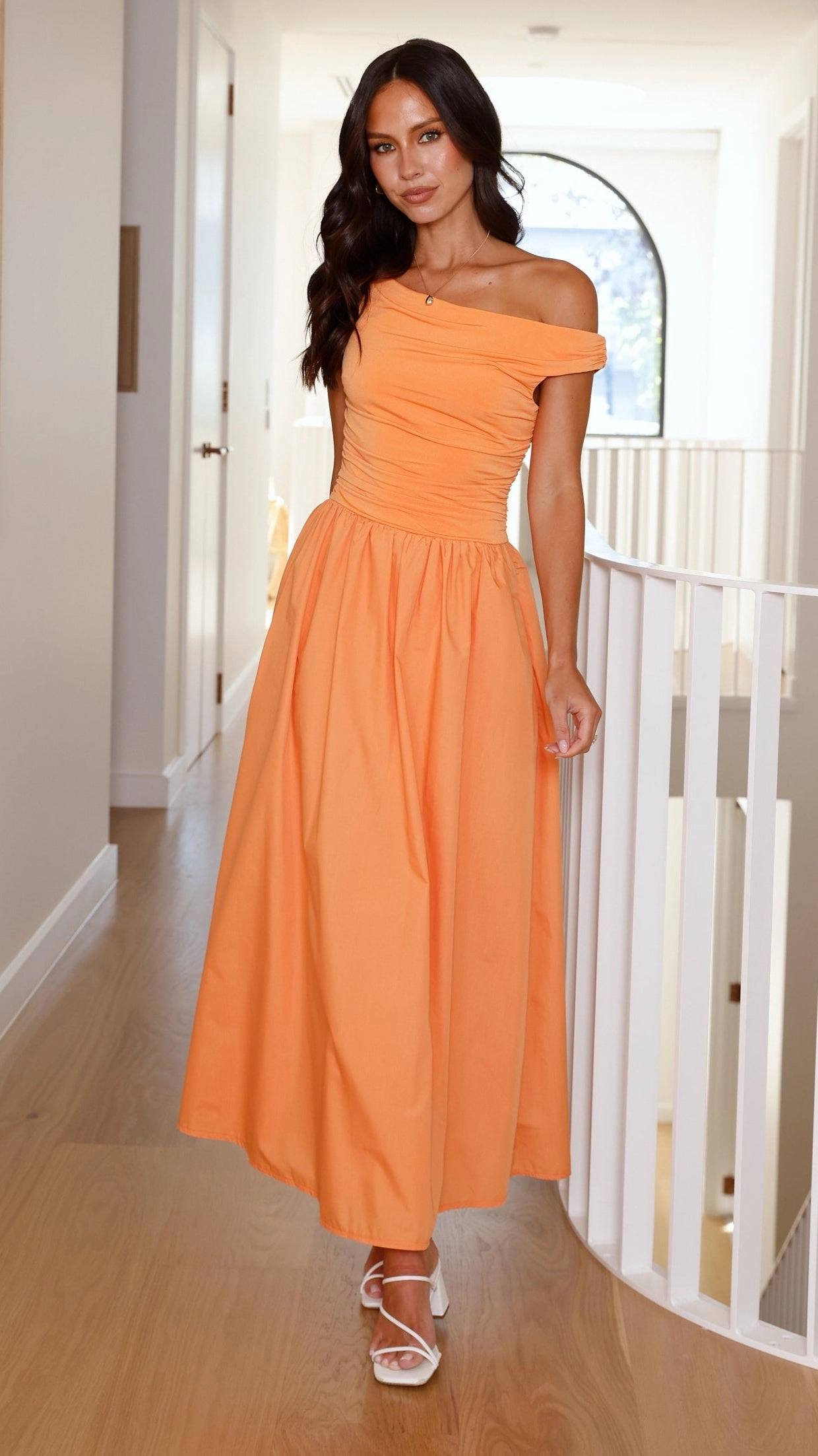 Winter Proof Sunset Look Immy Midi Dress - Melon