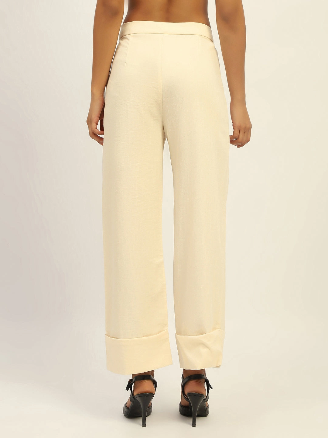 Ripped design Madame Straight Leg Off White Trousers