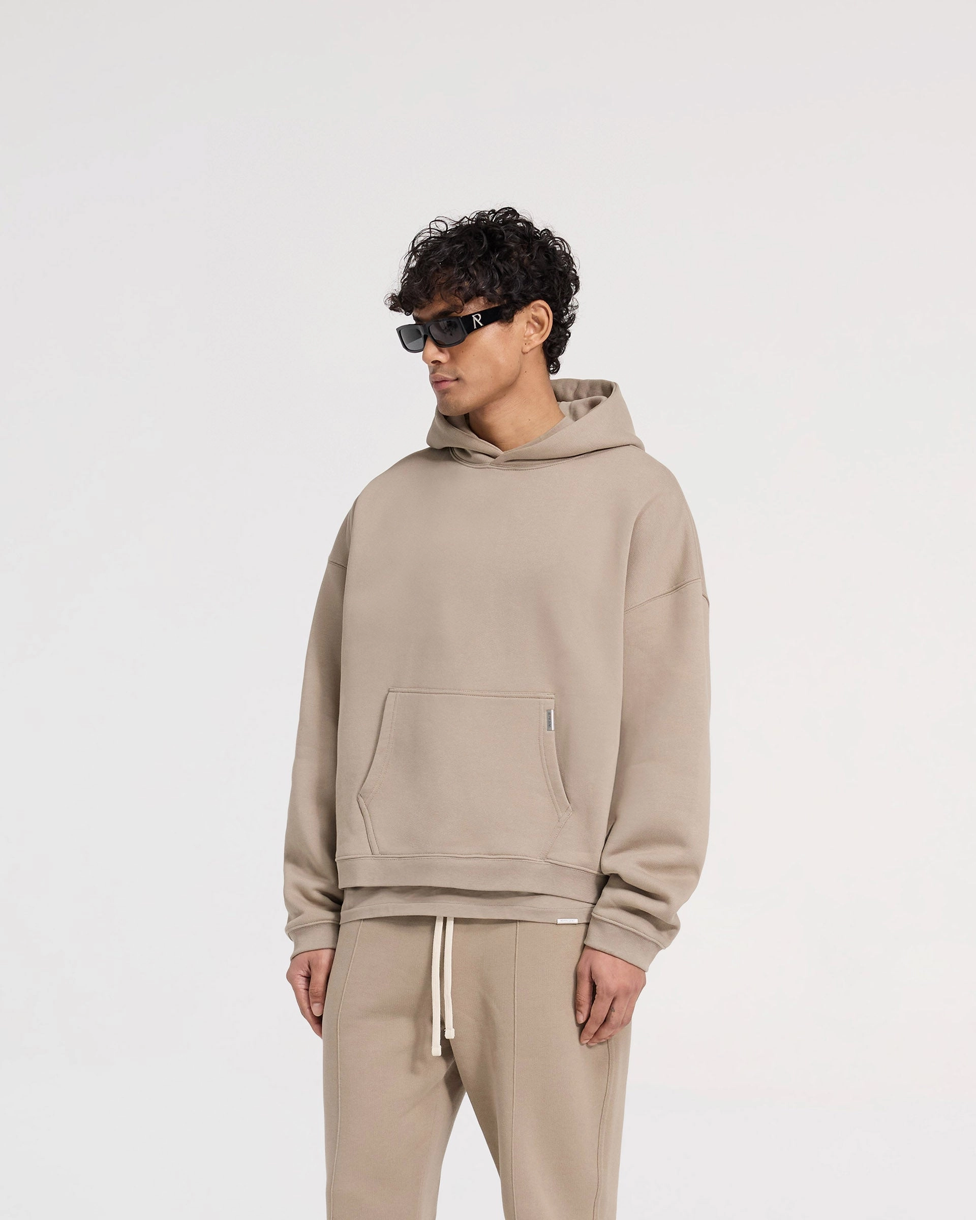 Initial Boxy Hoodie - Dune windproof