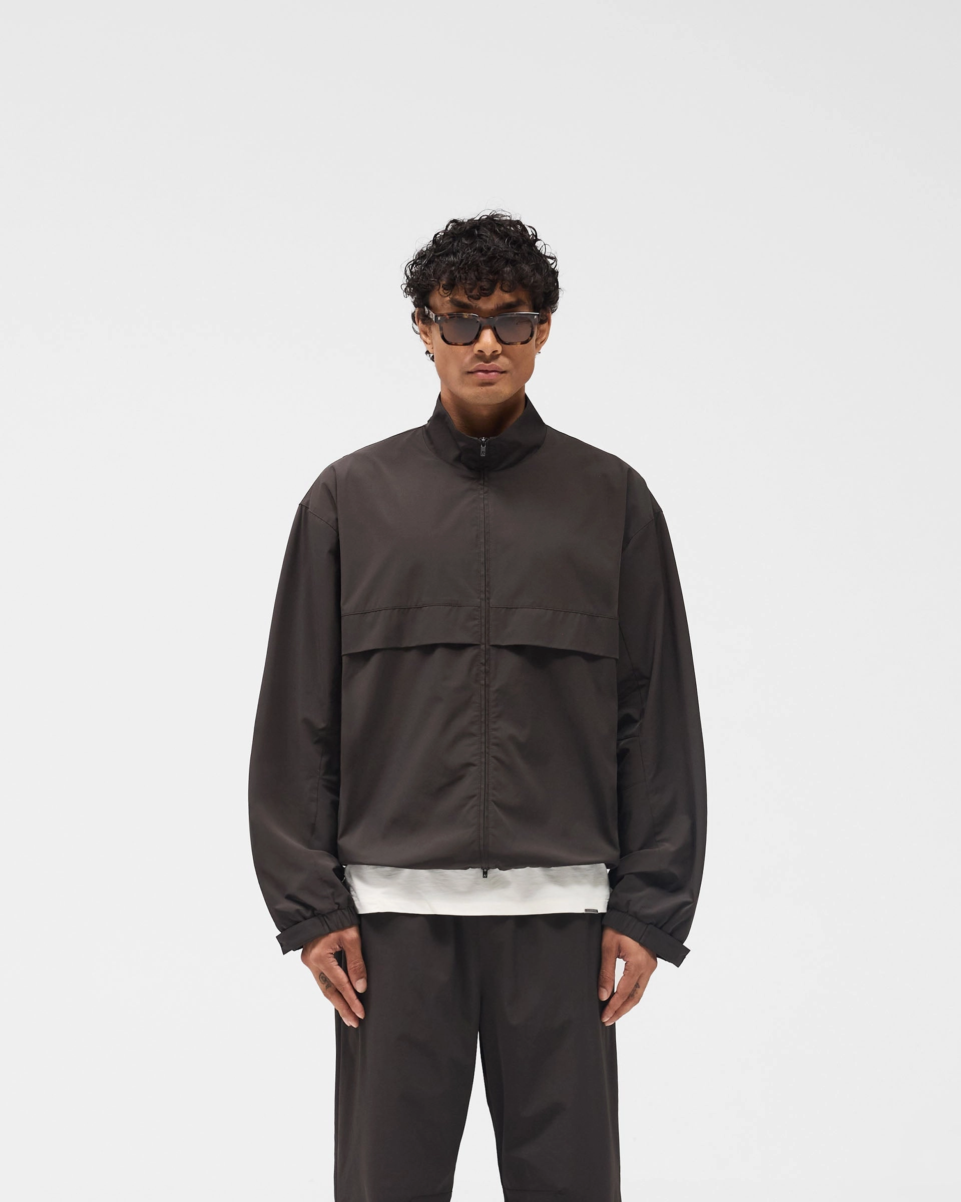 Initial Nylon Track Jacket - Coffee ThermalReflective