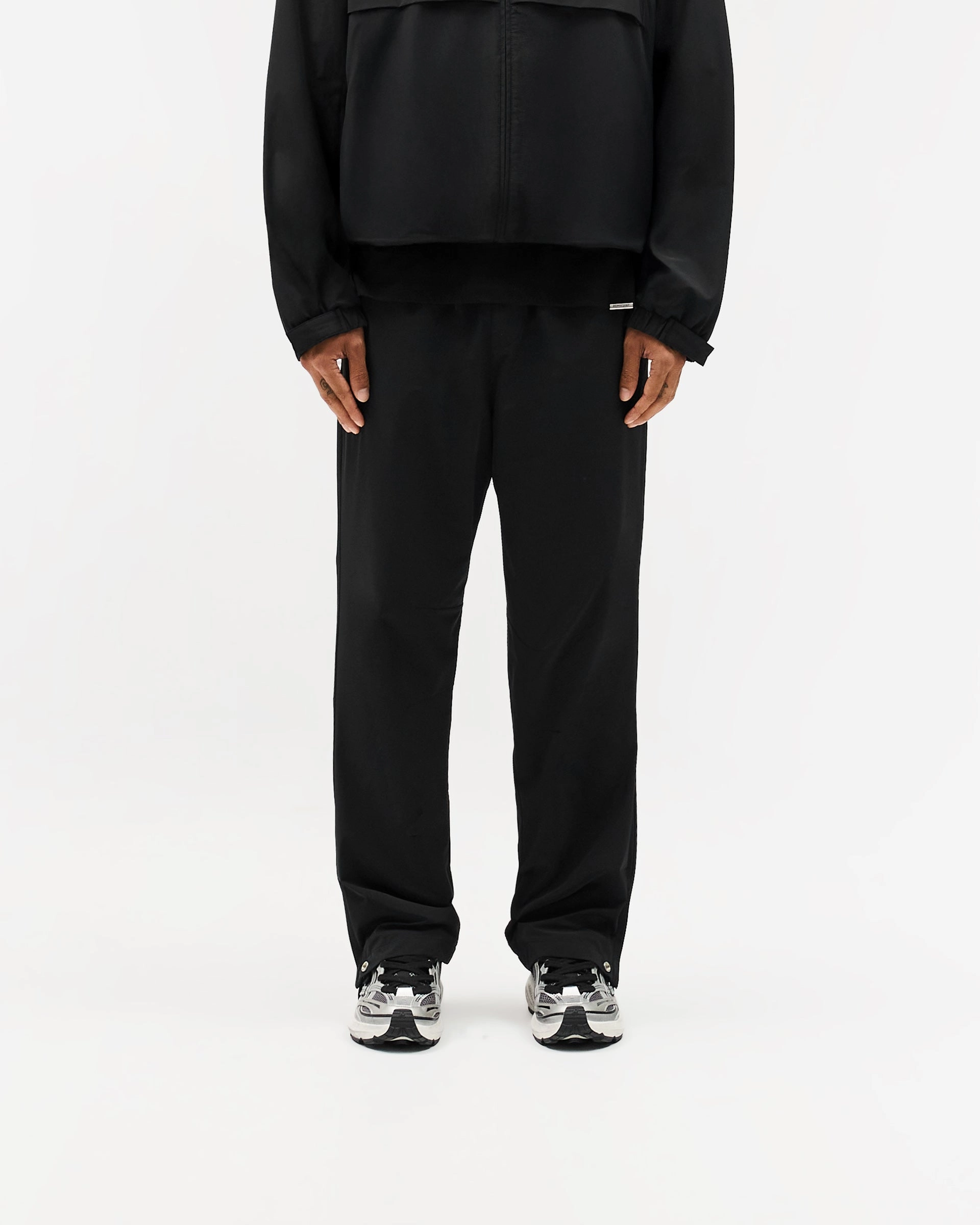 Sporty Comfort Wear Full Motion Initial Nylon Track Pant - Black