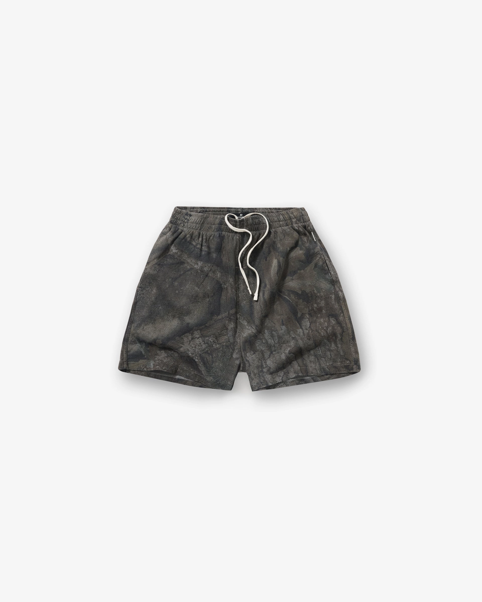 Unisex Design Breathable Motion Initial Overdye Realtree? Camo Mesh Shorts - Overdyed Black