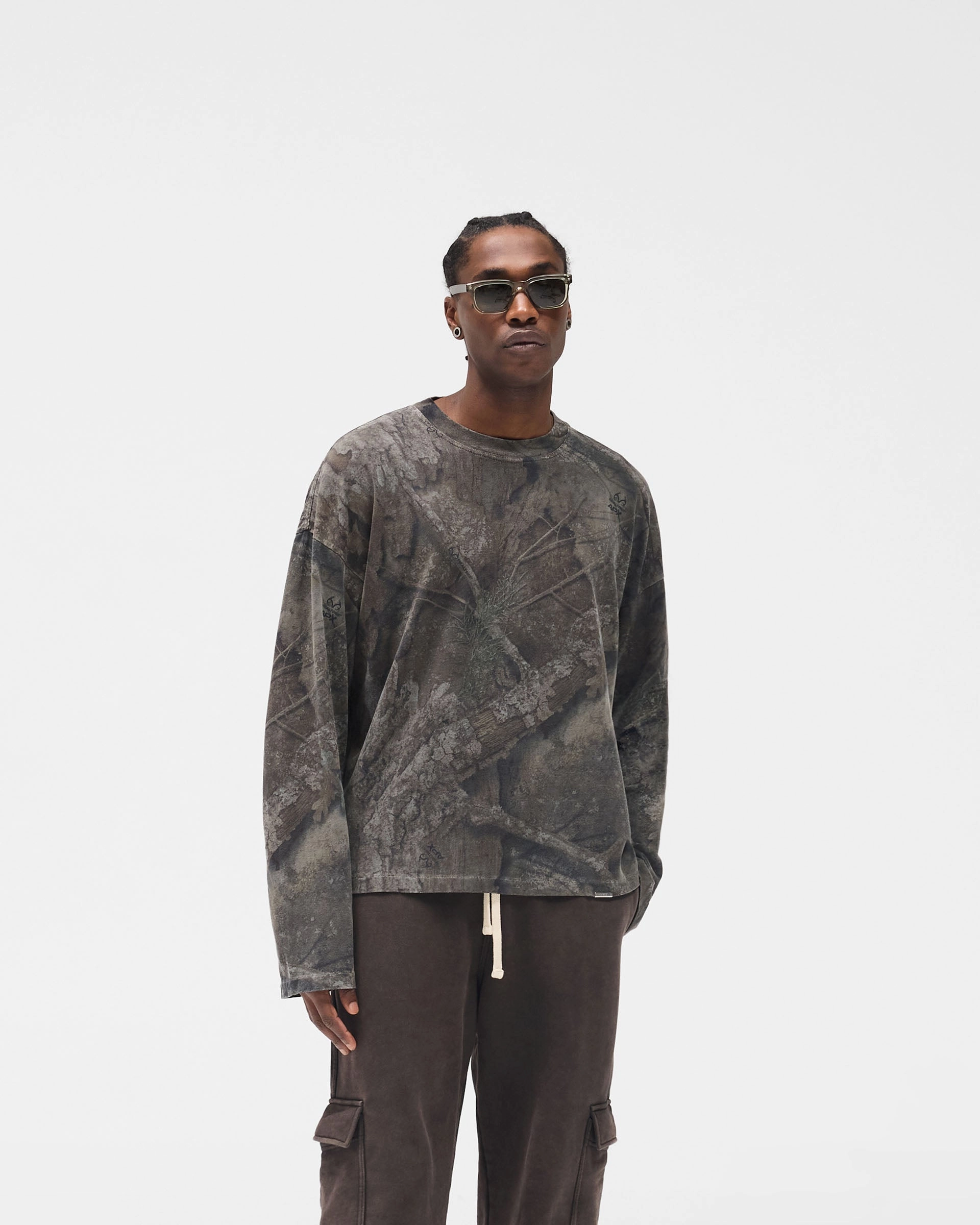 Recycled Polyester Initial Overdye Realtree? Long Sleeve T-Shirt - Overdyed Black