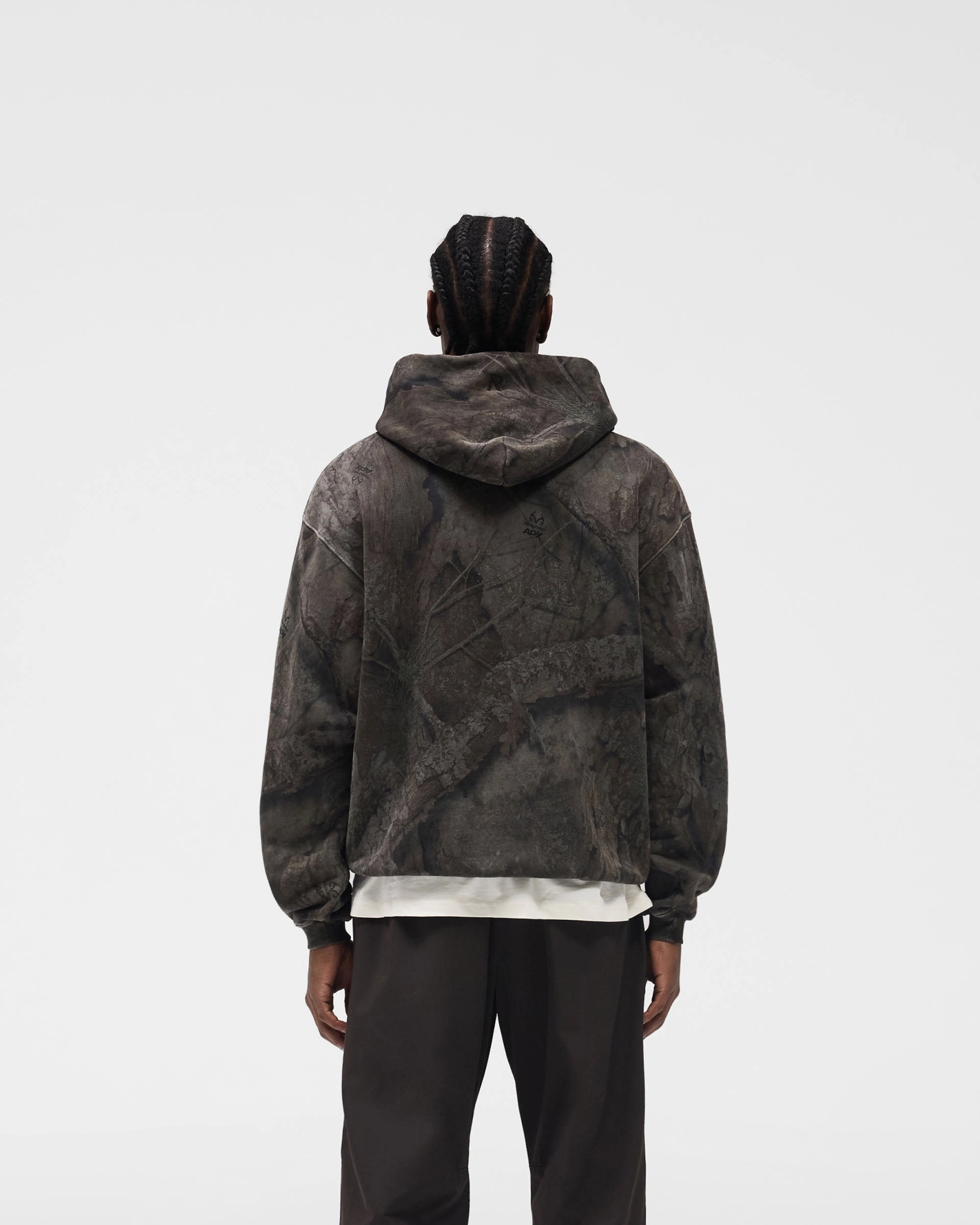 Ergonomic Tailoring Initial Overdye Realtree? Oversized Hoodie - Overdyed Black