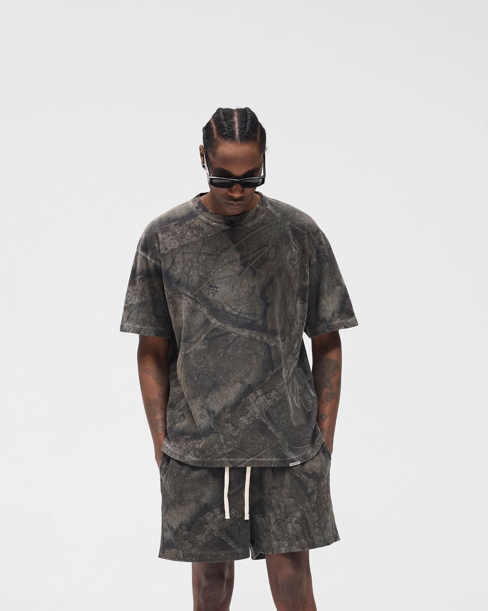 Smart Casual Relaxed Fit Initial Overdye Realtree? Oversized T-Shirt - Overdyed Black