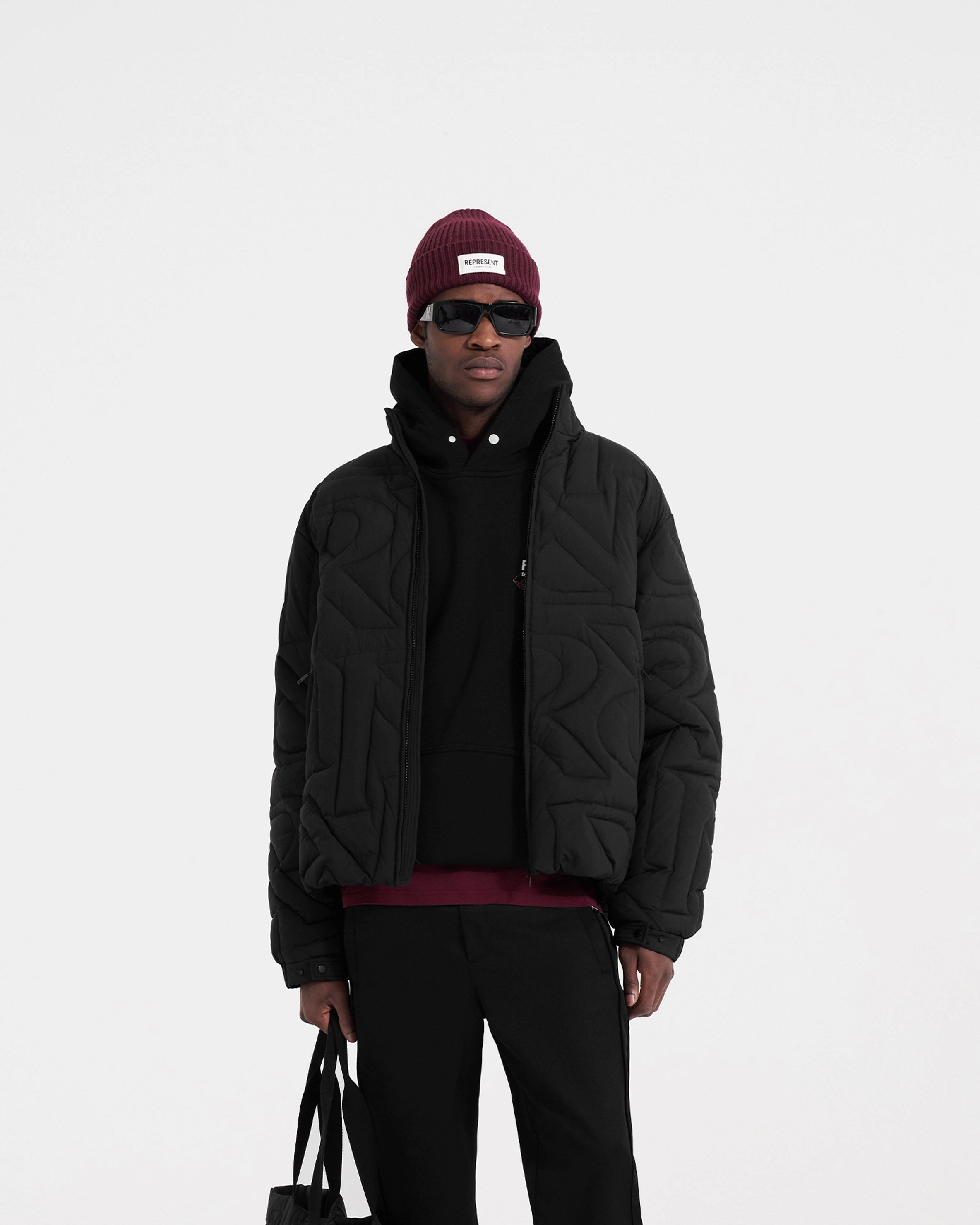 Initial Puffer Jacket - Black Casual Trend
