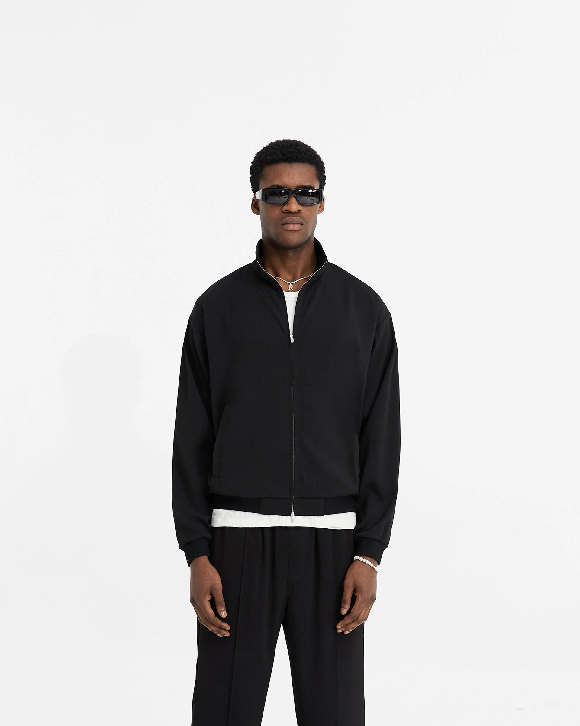Initial Track Jacket - Black High Collar Options
