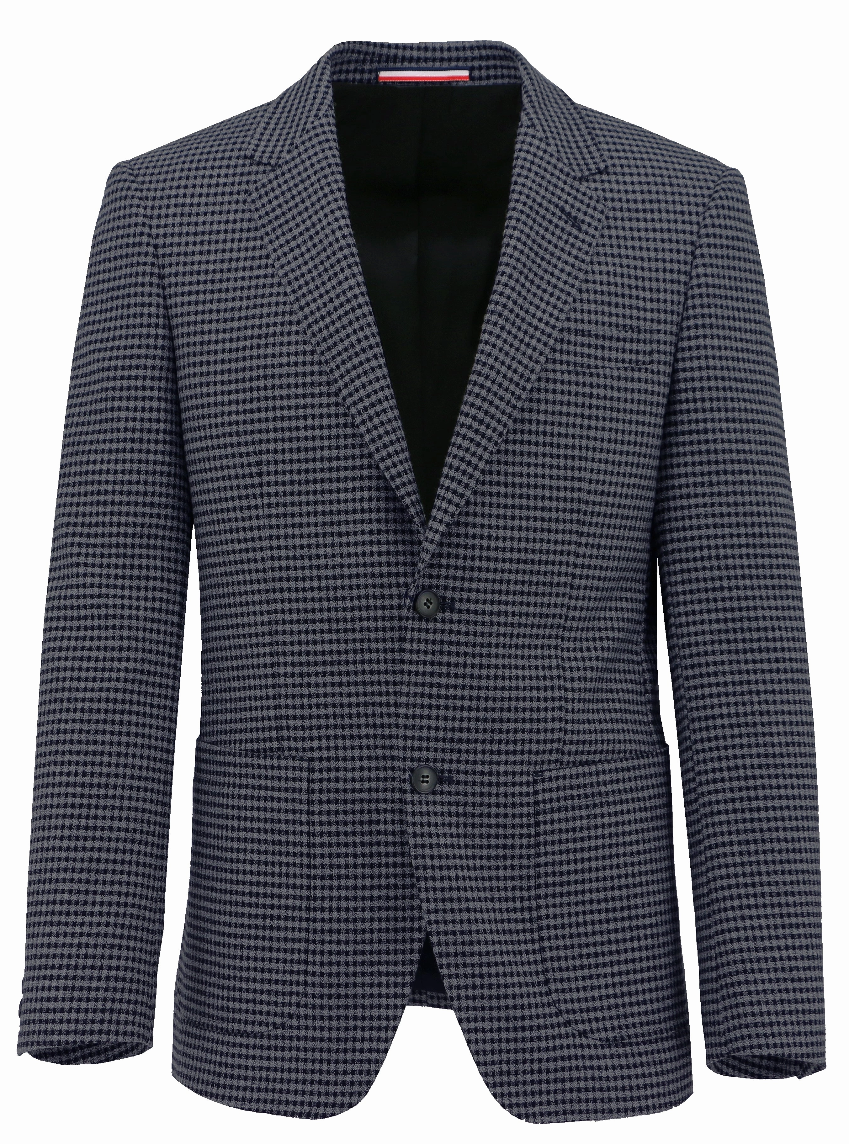 AntiSnag Lining Material Adjustable Hemline Hvar Navy Checked Sports Jacket