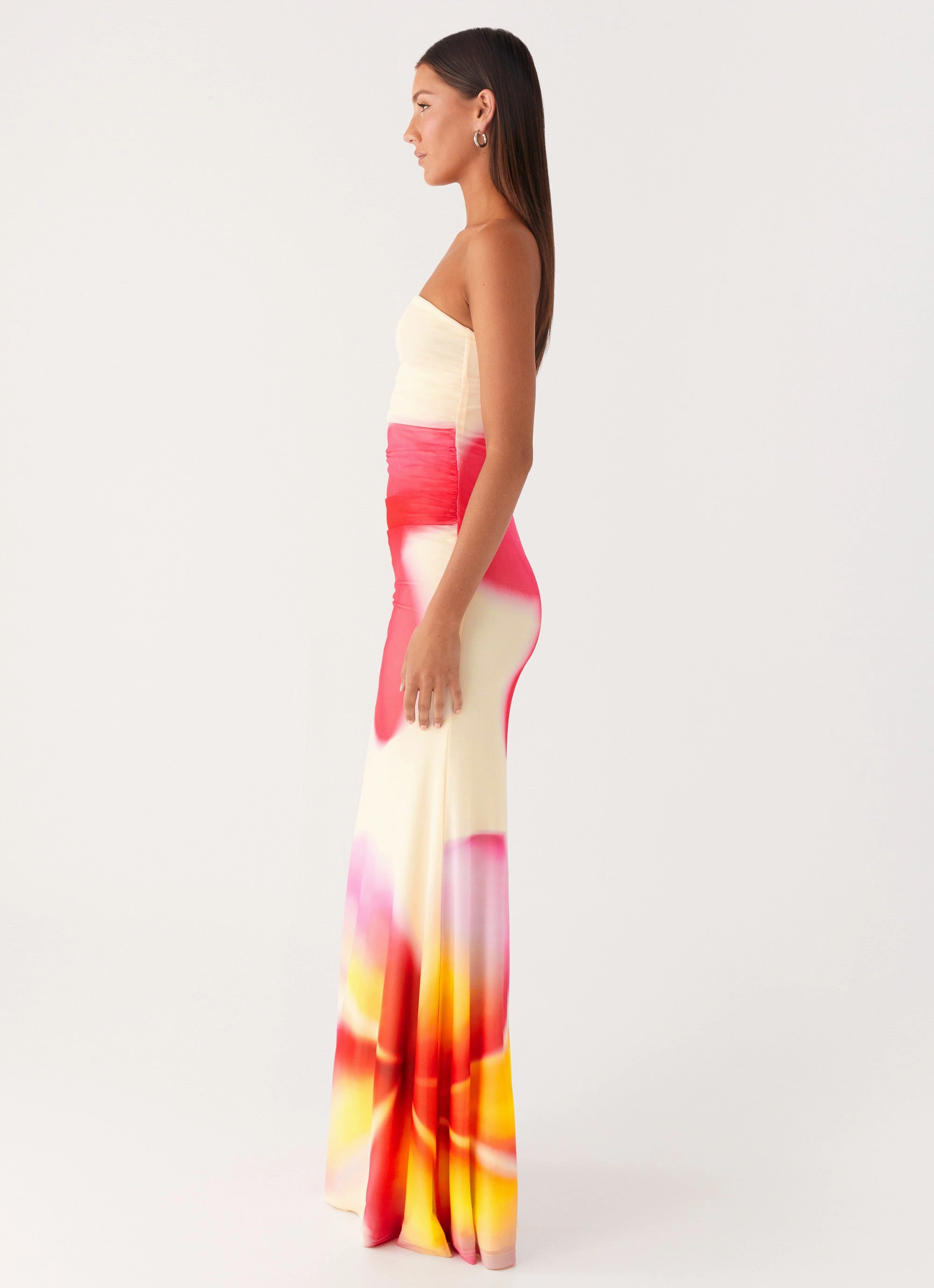 Iroha Strapless Maxi Dress - Frangipani Yellow Smooth Look