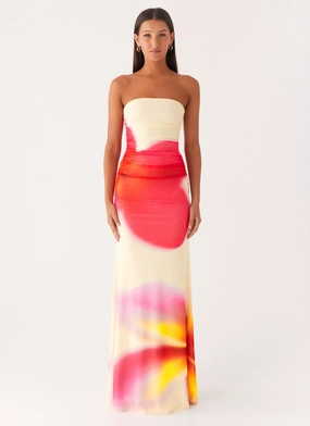 Iroha Strapless Maxi Dress - Frangipani Yellow Casual Style Wear QuickReleaseClasp