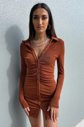 Ishka Dress - Brown Blush Glow Calm Flow
