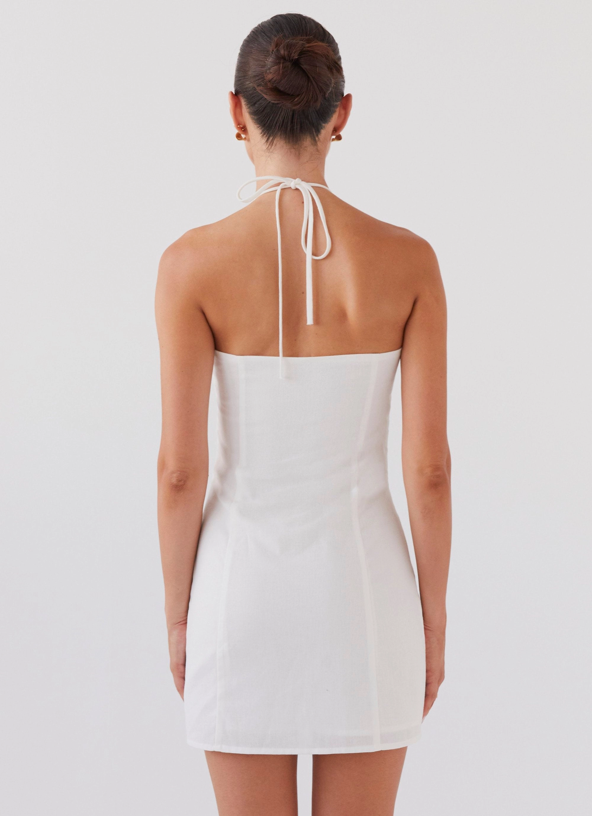 All Wear Casual Fit Island Echoes Linen Mini Dress - White