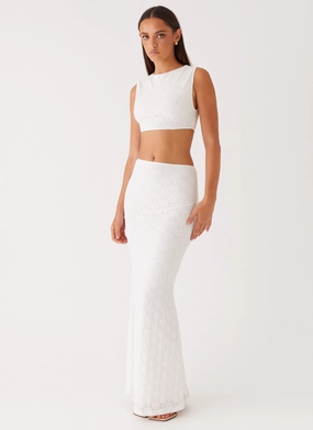 Issey Maxi Skirt - White Machine wash safe