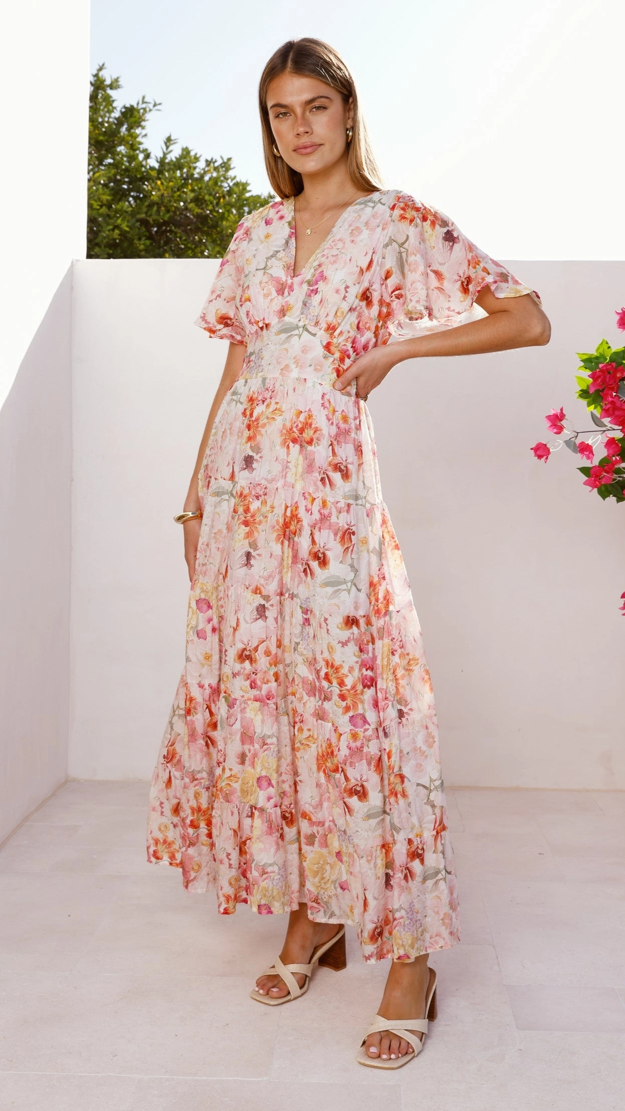 Flowing Layers Jana Maxi Dress - Spring Floral