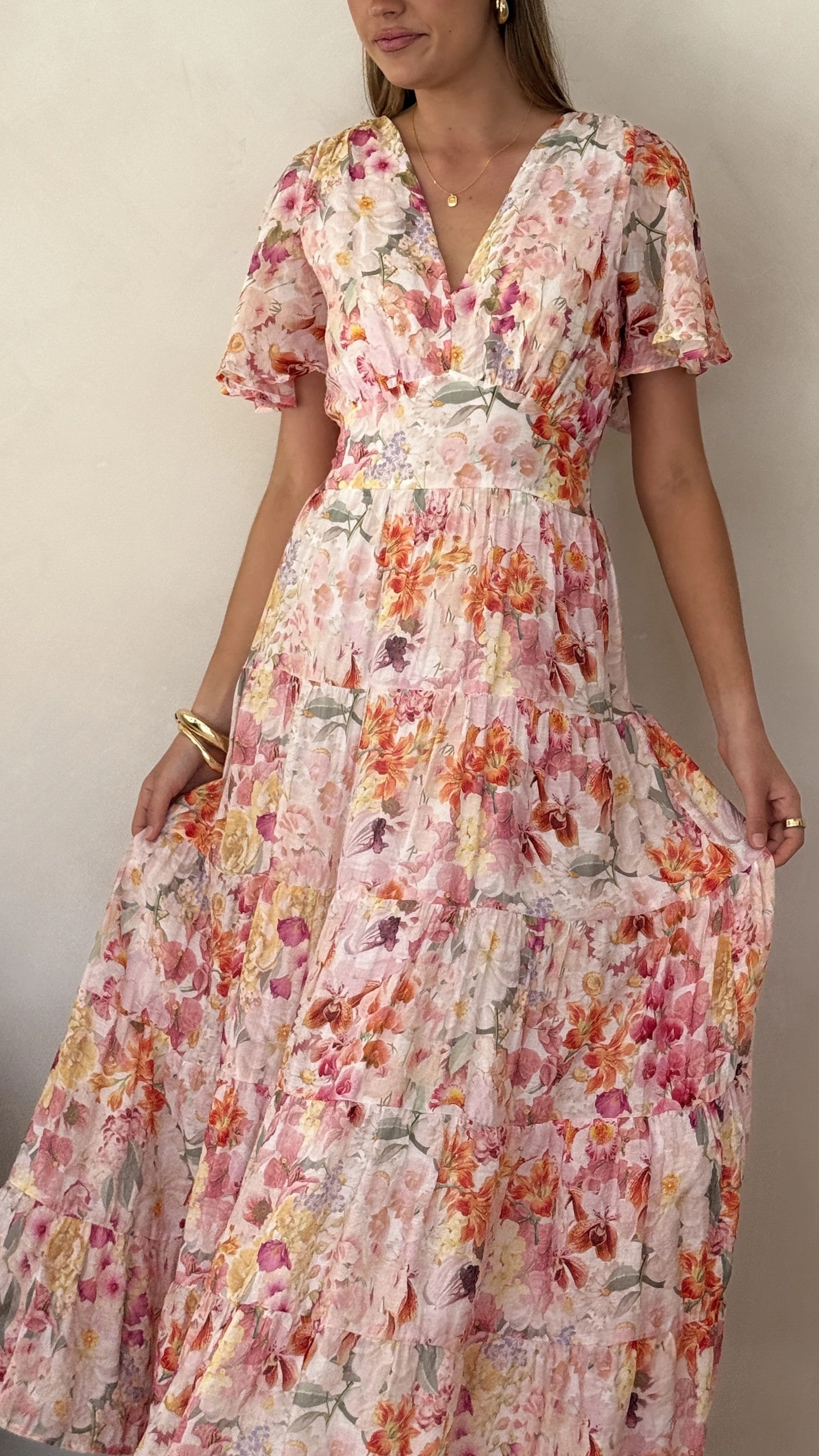Flowy summer gown Active Moments Jana Maxi Dress - Spring Floral