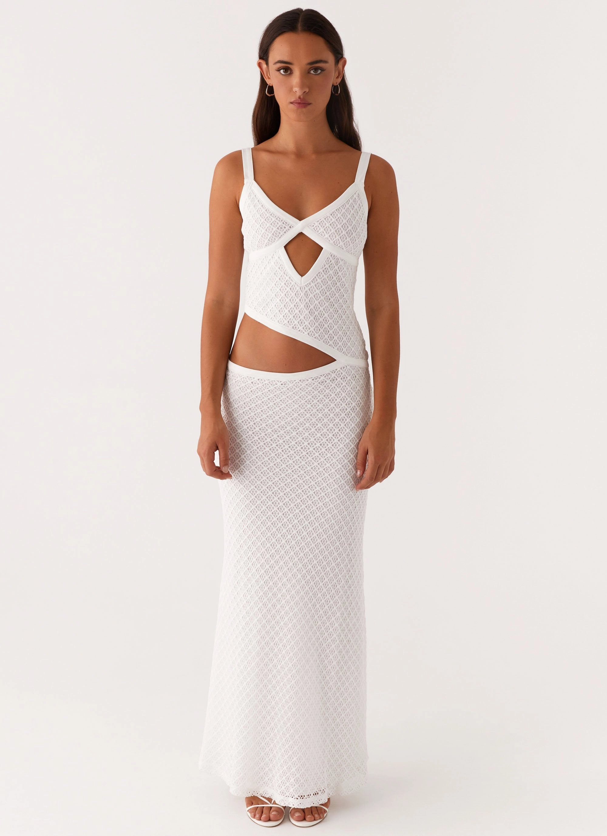 Jocelyn Maxi Dress - White Crochet Stylish Wear